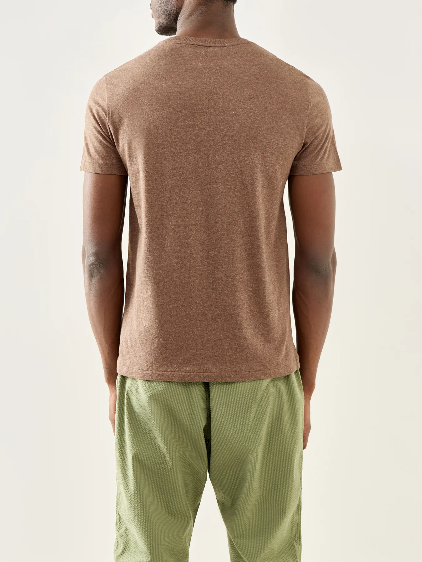 Basic Cotton T-Shirt Brown - Image 5
