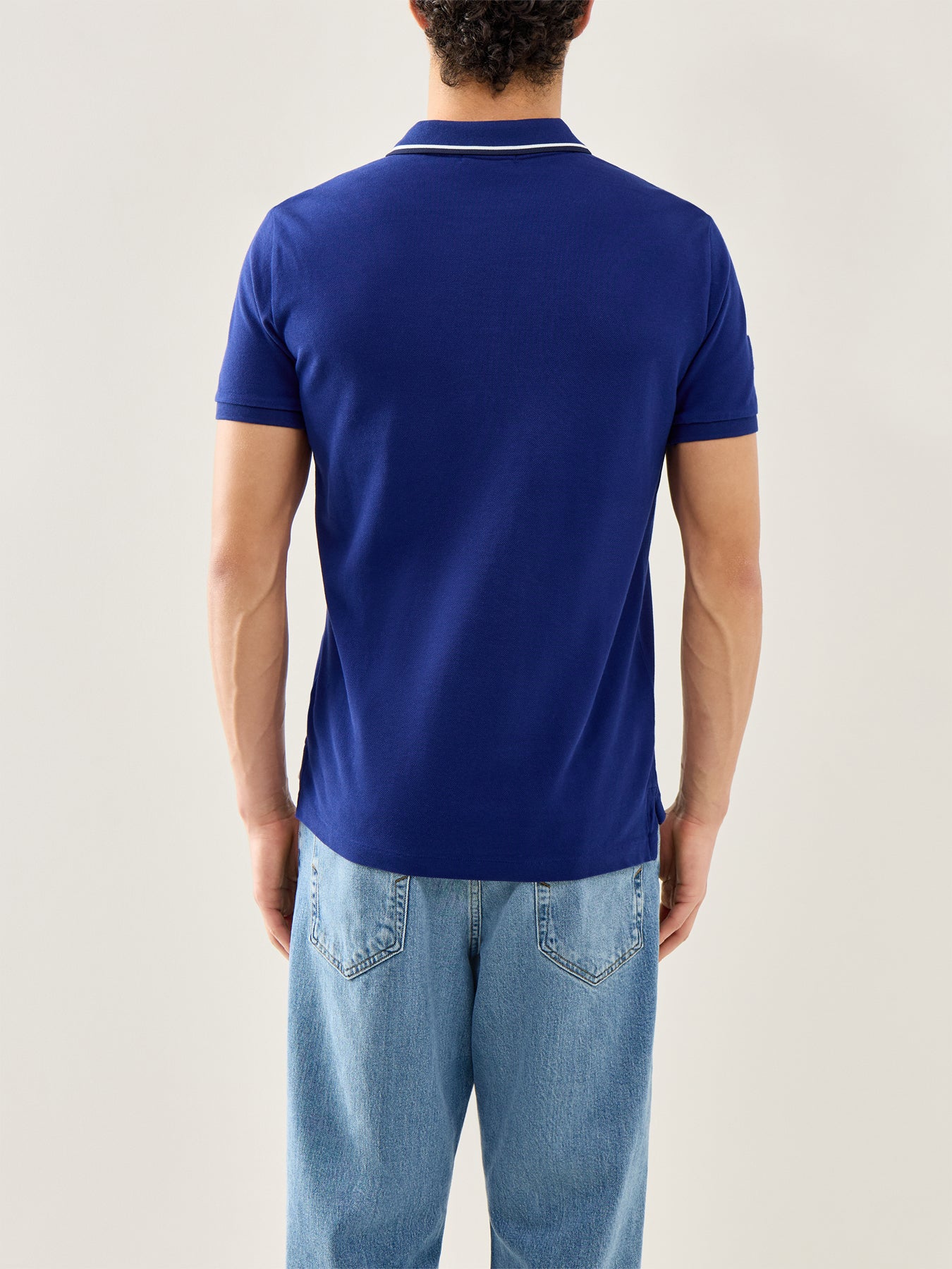 Diagonal Stripe 20Y Polo Top Blue - Image 4