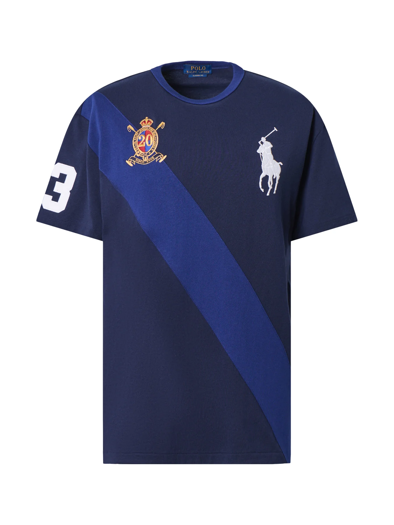 Diagonal Stripe 20Y Tee Navy