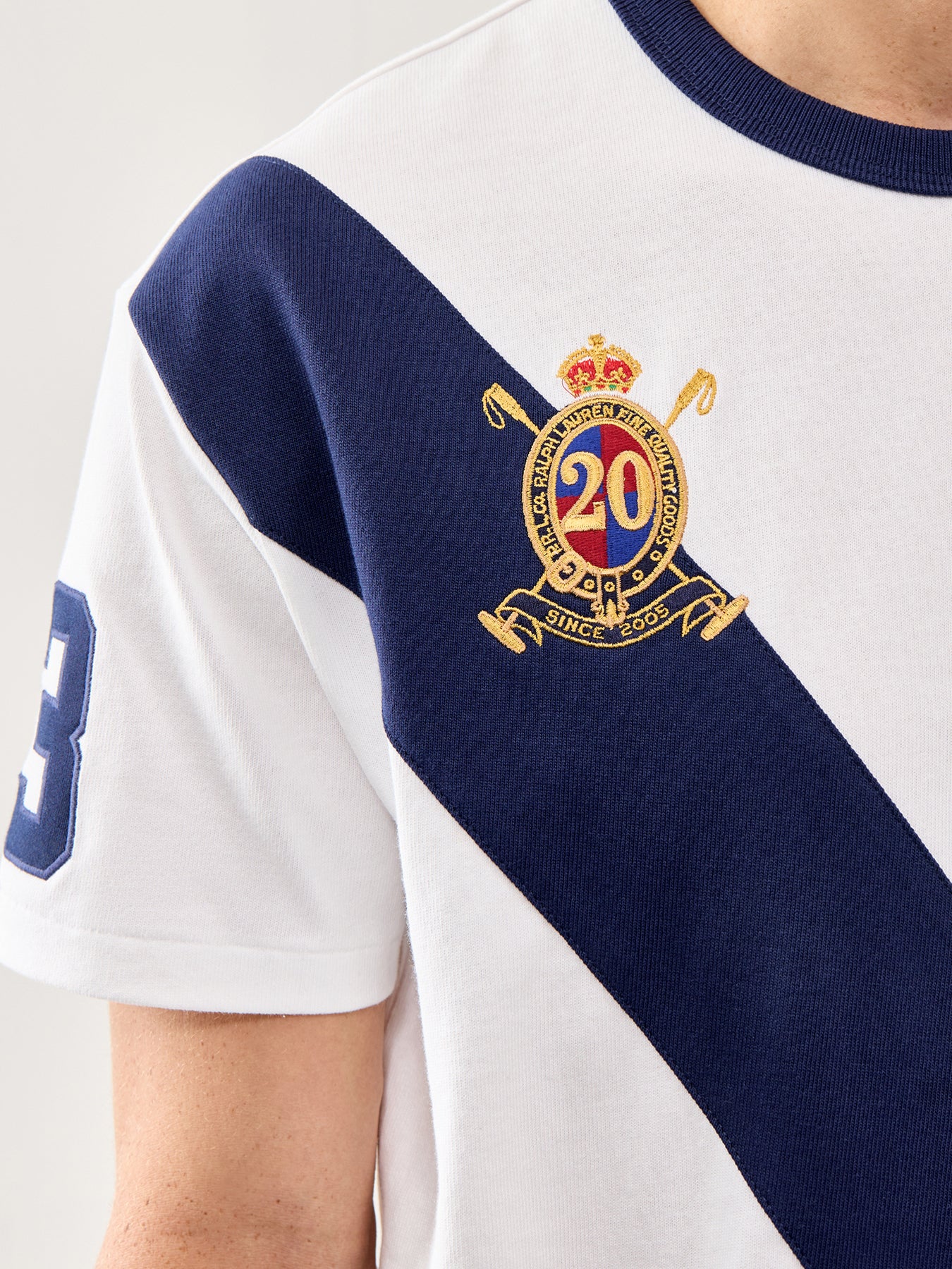 Diagonal Stripe Logo Tee White - Image 3