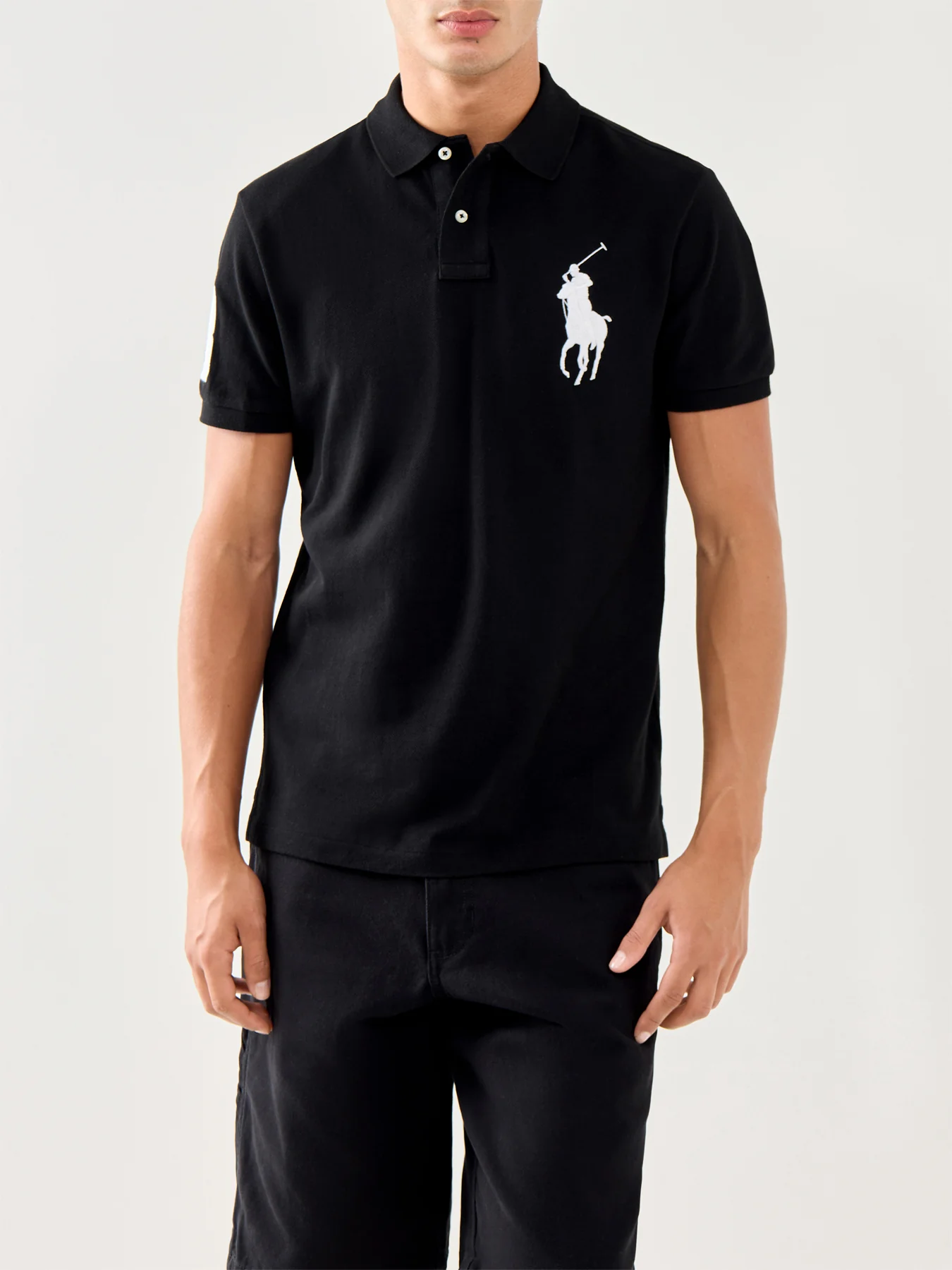 Big Short Sleeves Polo Top Black - Image 4