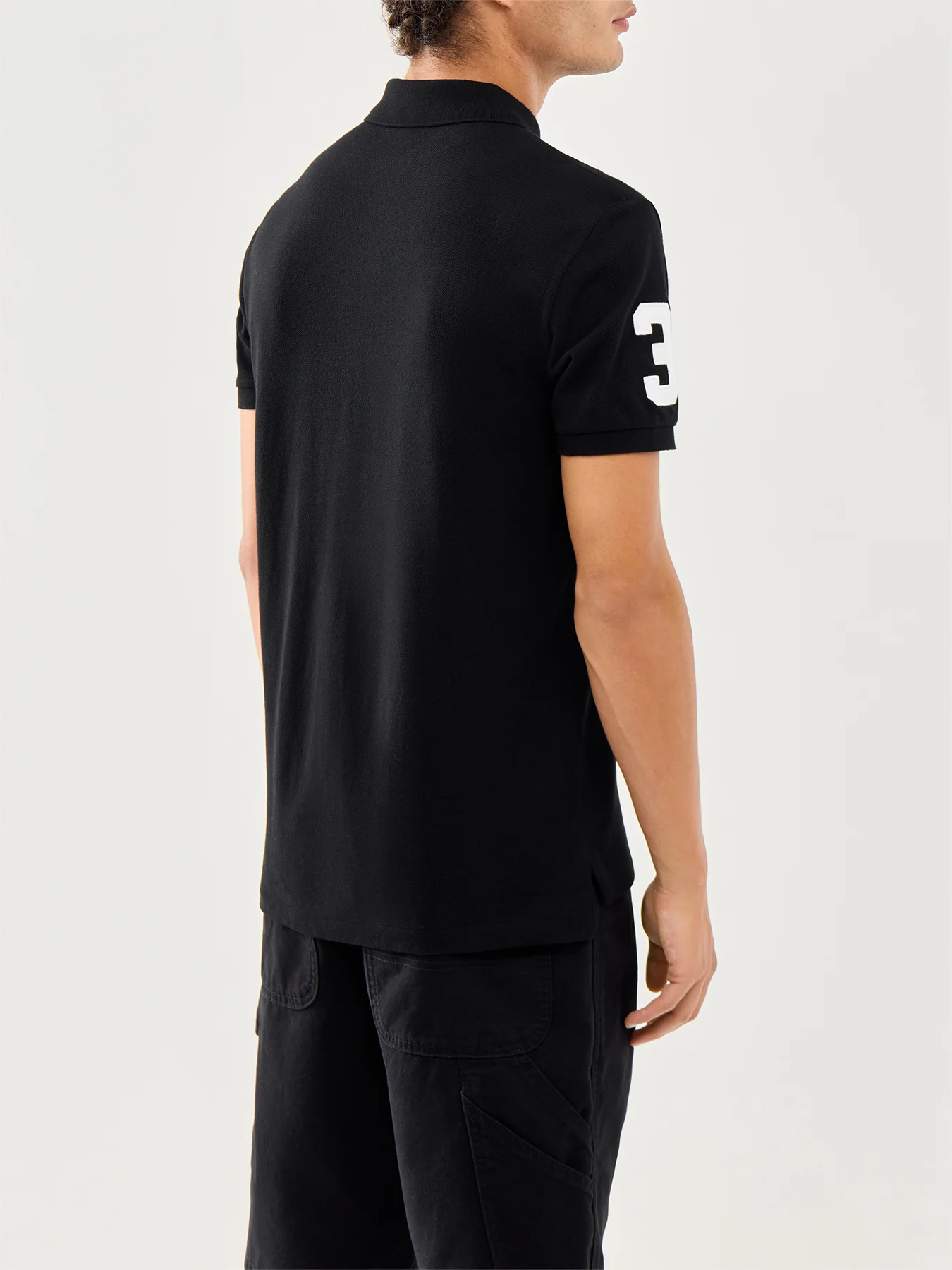 Big Short Sleeves Polo Top Black - Image 5