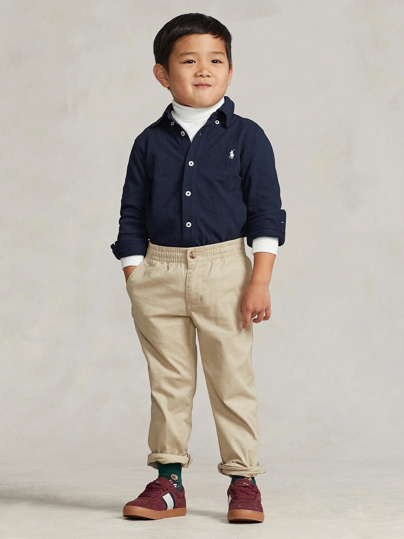 Kids' Featherweight Cotton Oxford Shirt Navy - Image 8