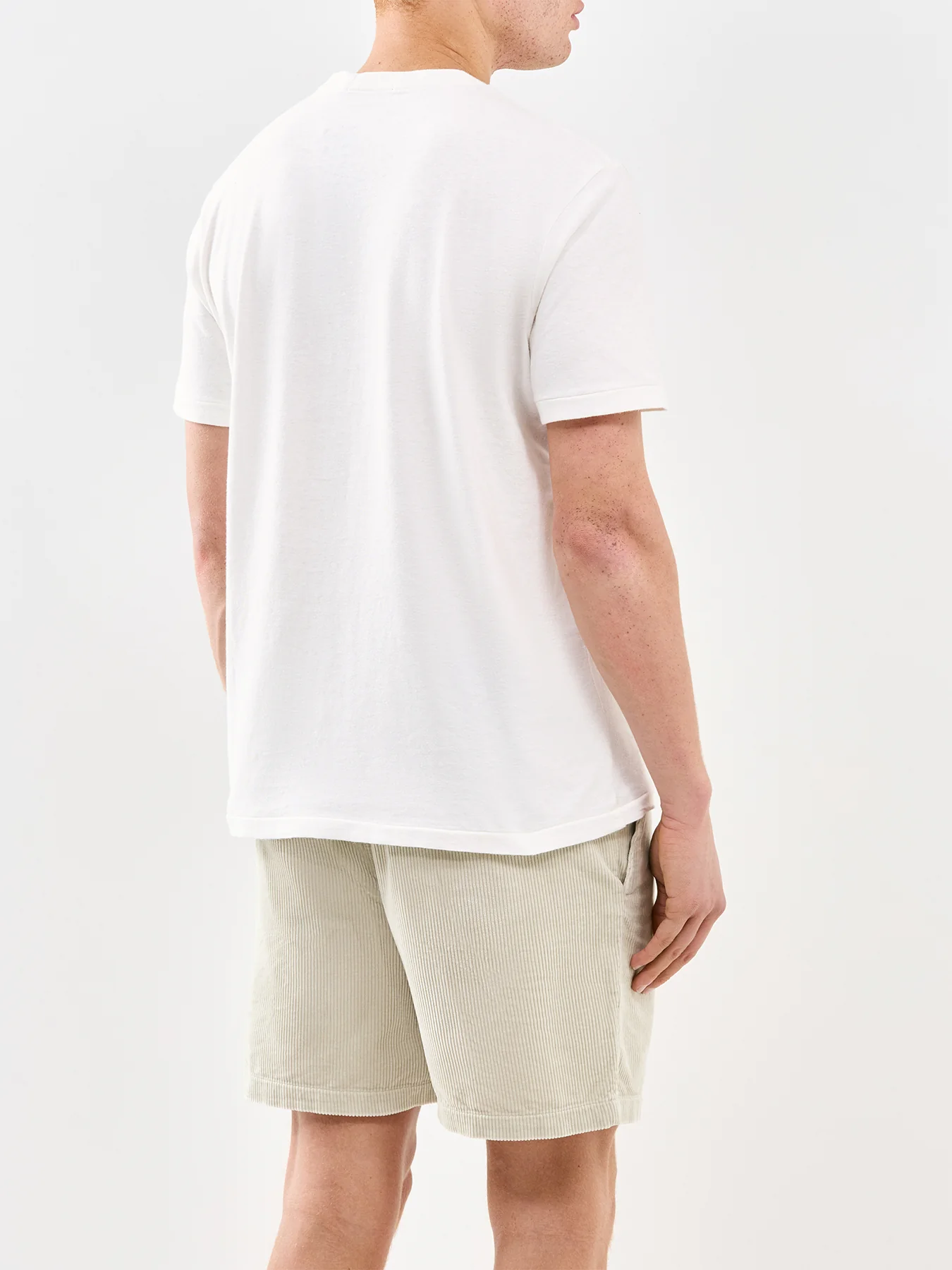 Cotton Linen Pocket T-Shirt Cream - Image 5