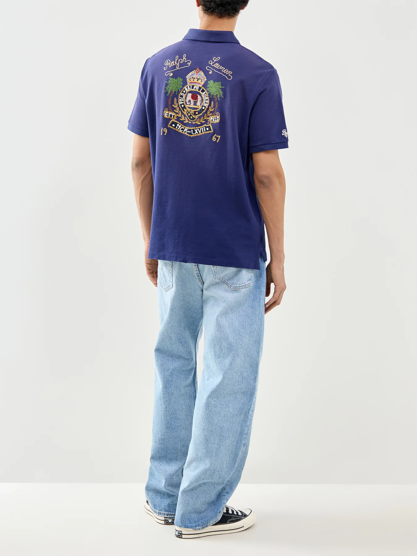 Crest Polo Shirt Blue - Image 2