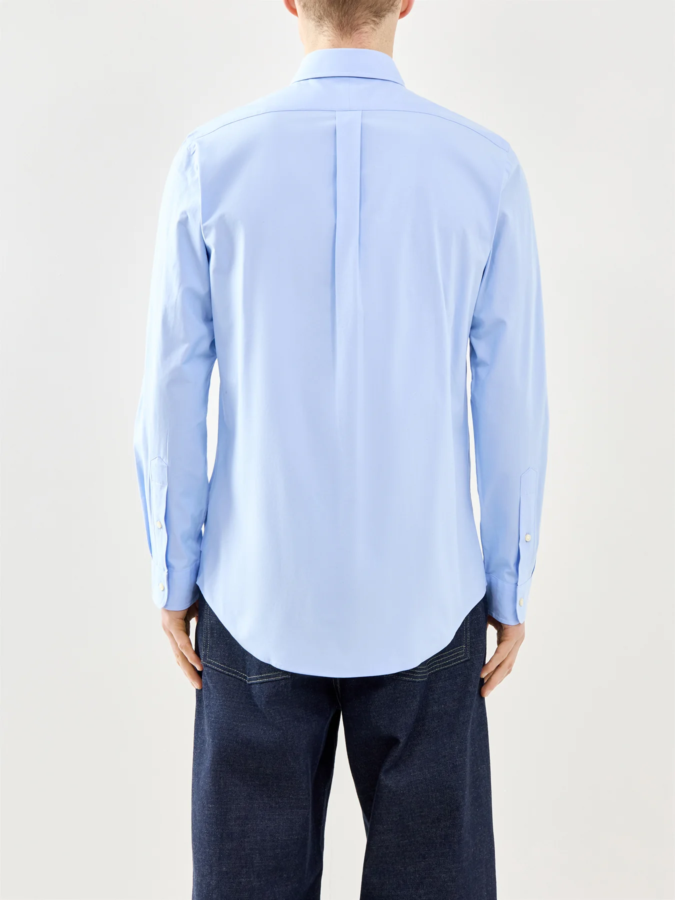 Custom Fit Poplin Shirt Blue - Image 5