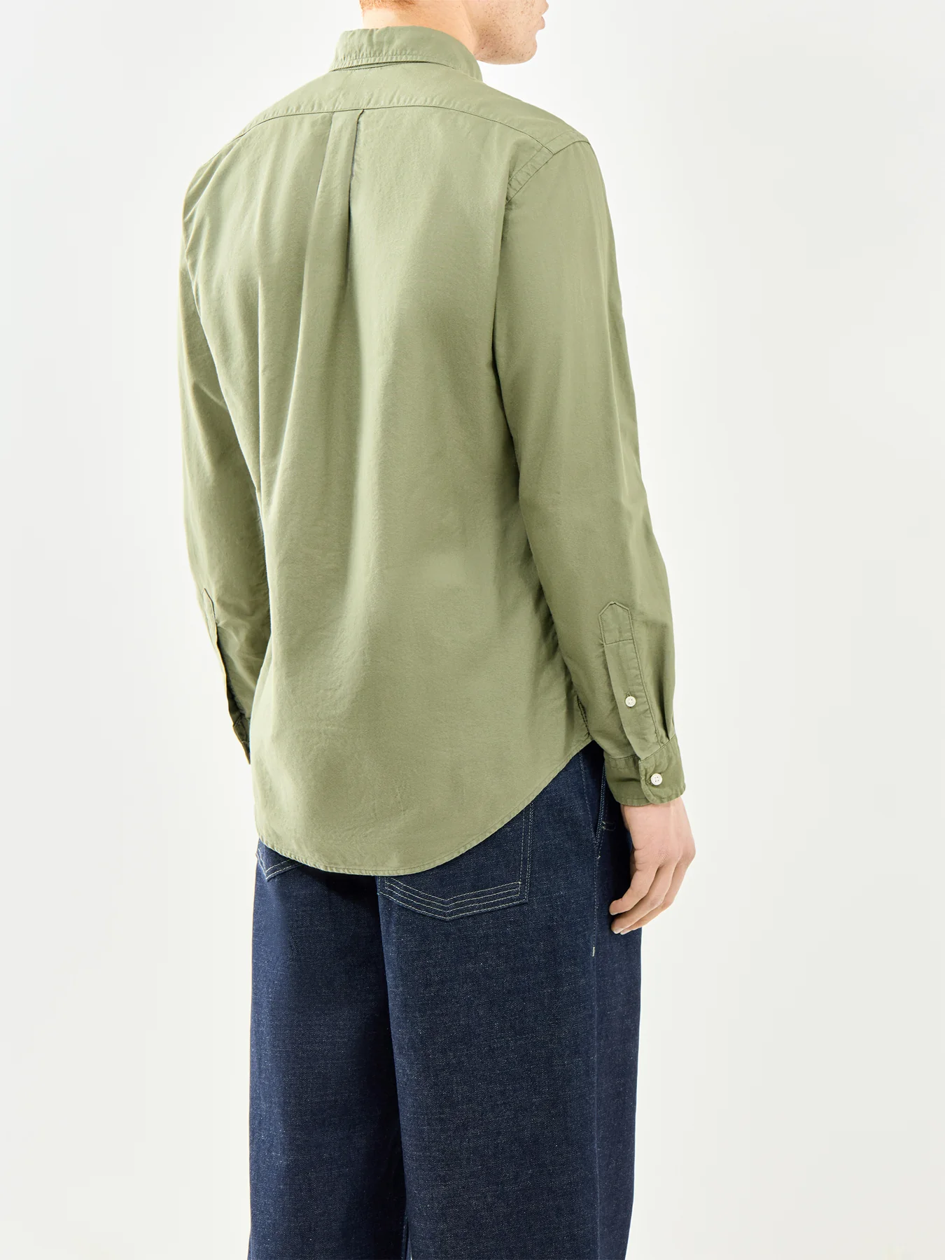 Garment-Dyed Oxford Shirt Khaki - Image 5