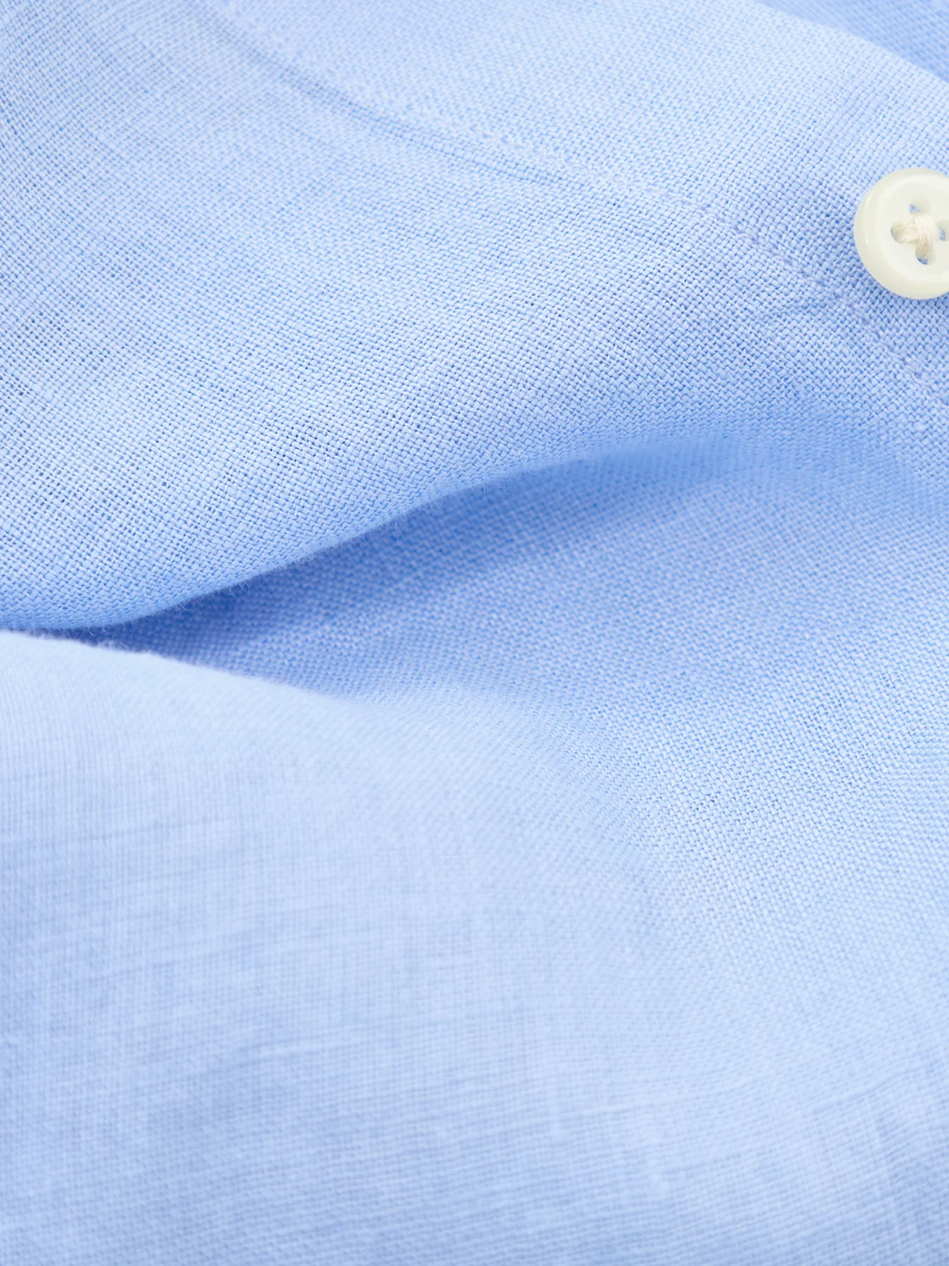 Custom Fit Linen Shirt Blue - Image 3
