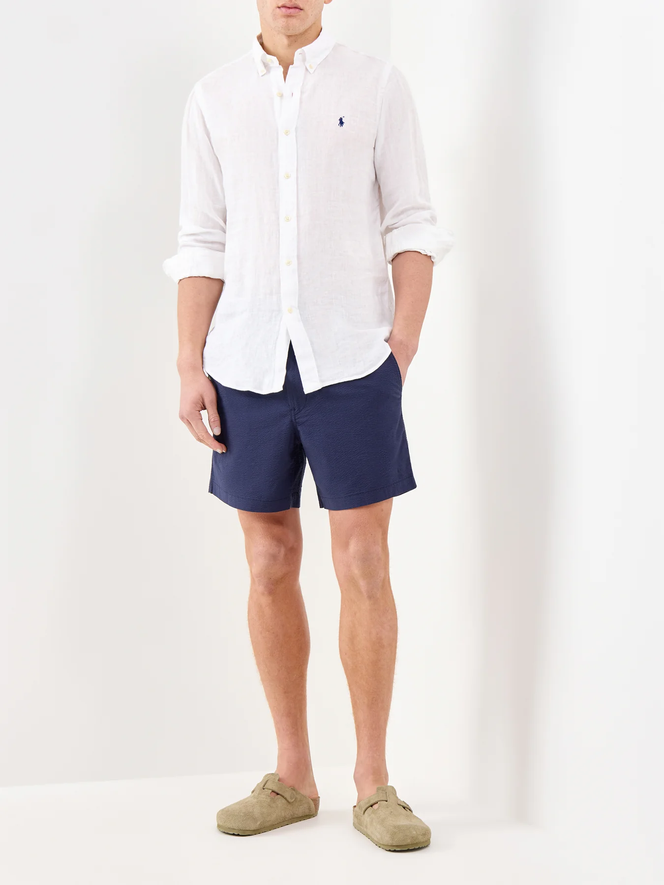 Custom Fit Linen Shirt White - Image 2
