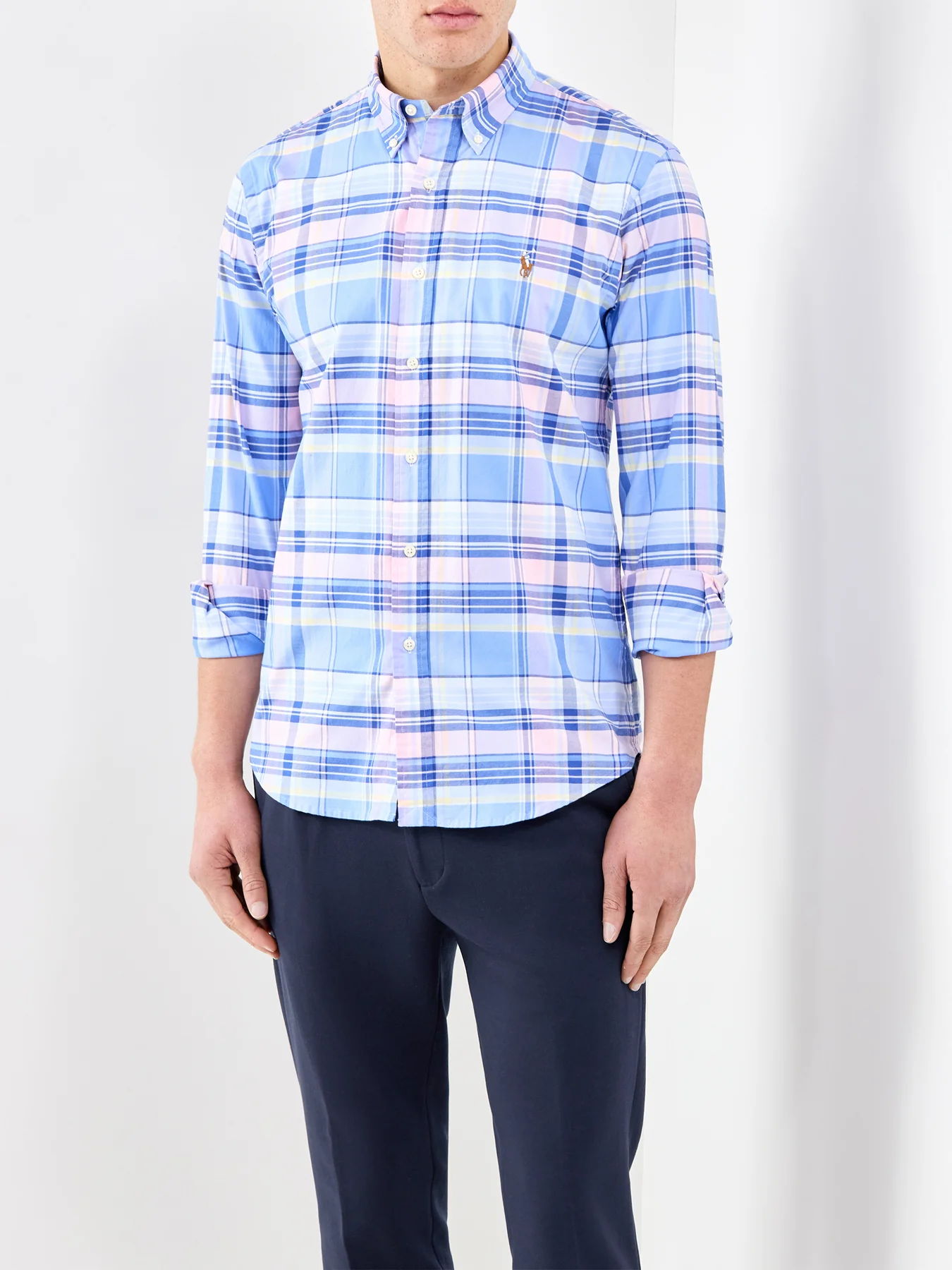 Custom Fit Oxford Check Shirt Multi - Image 4