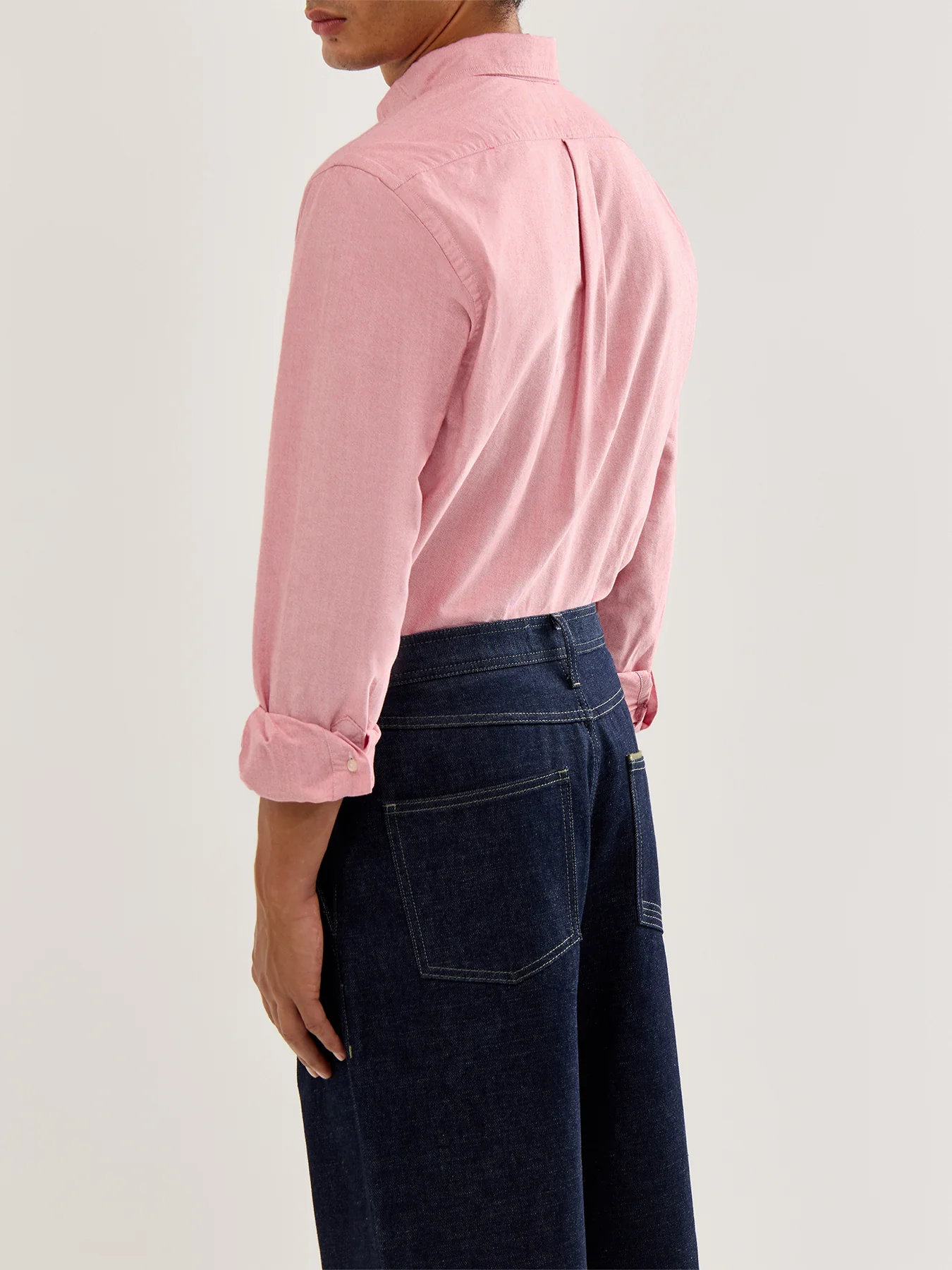 Custom Fit Cotton Oxford Shirt Pink - Image 5