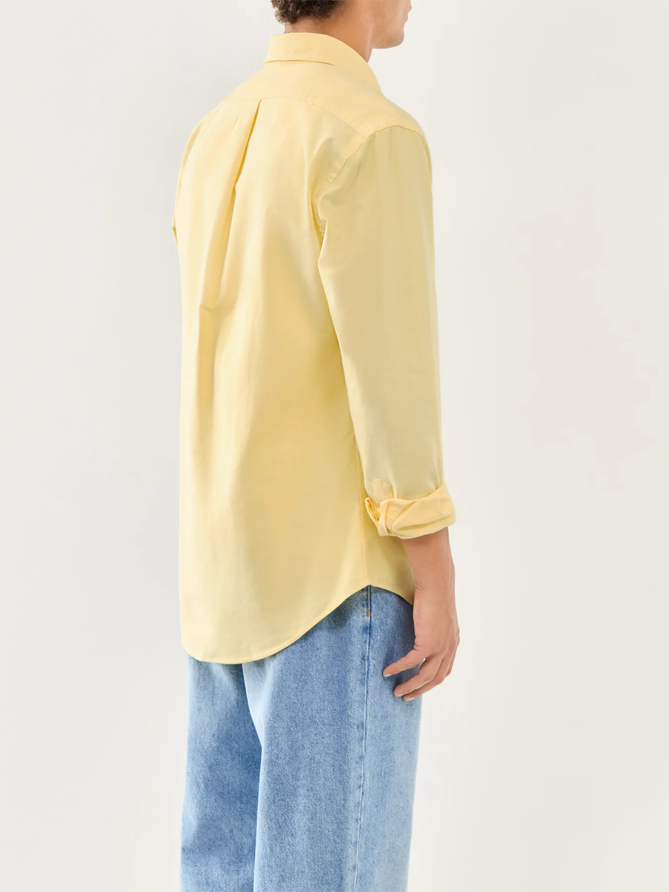 Custom Fit Cotton Oxford Shirt Yellow Cotton - Image 5