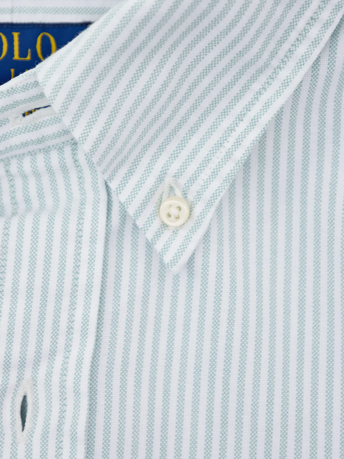 Custom Fit Oxford Stripe Shirt Green - Image 3