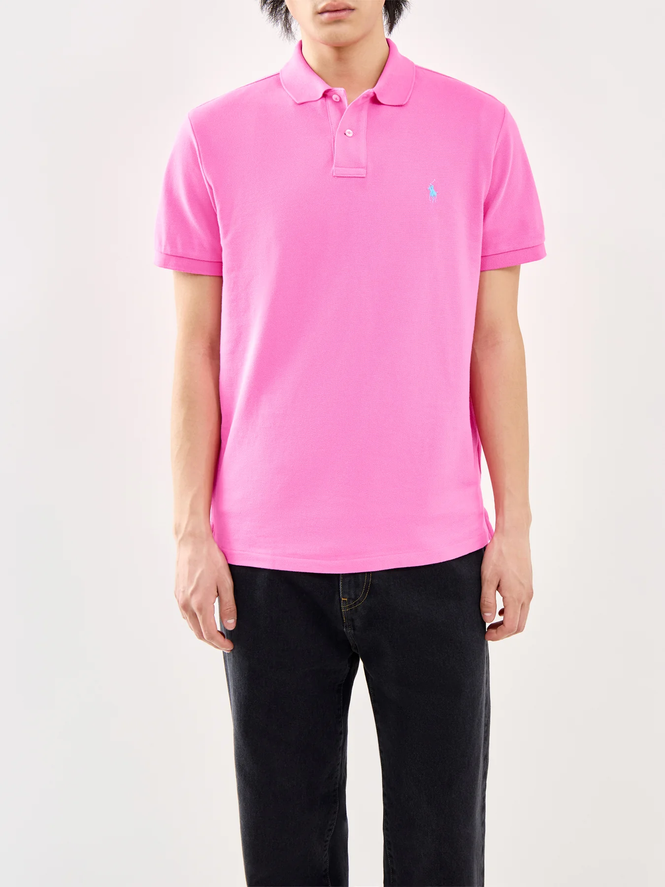 Custom Fit Polo Shirt Pink - Image 4