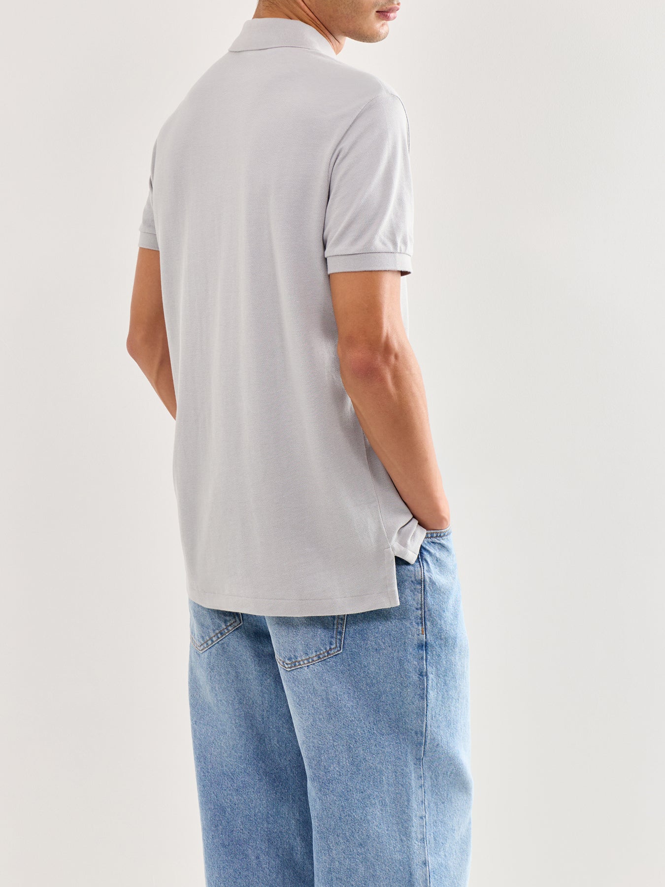Custom Fit Cotton Polo Top Grey - Image 5