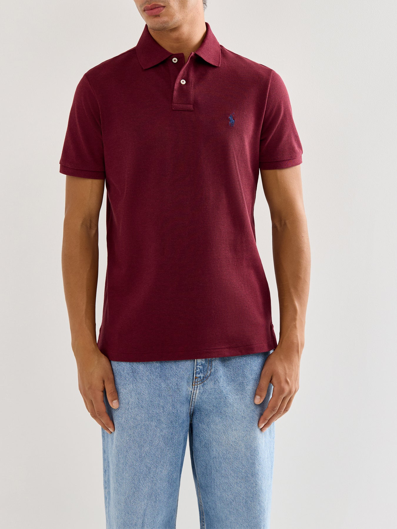 Custom Fit Cotton Polo Top Wine - Image 4
