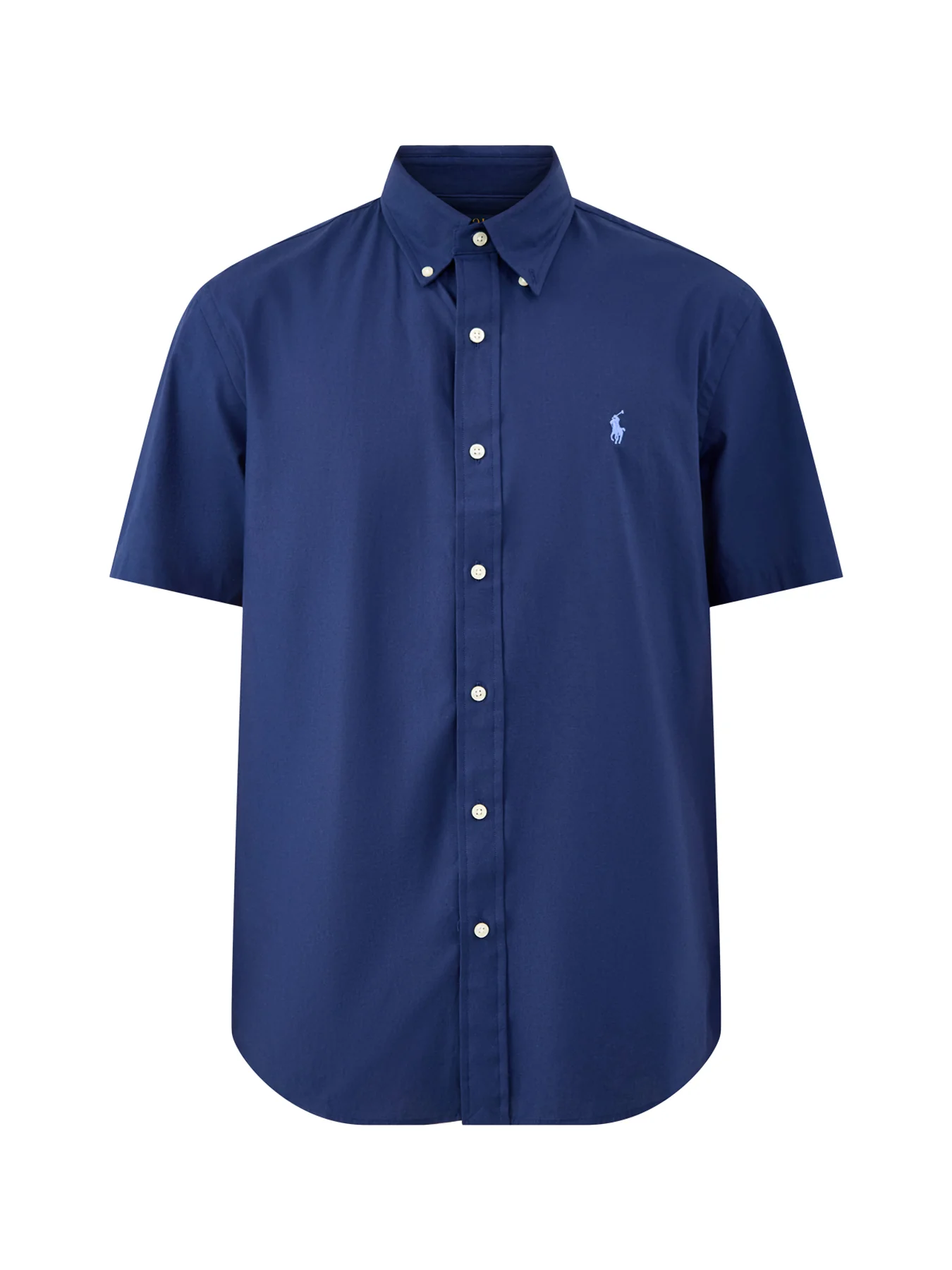 Custom Fit Poplin Stretch Short Sleeve Shirt Navy