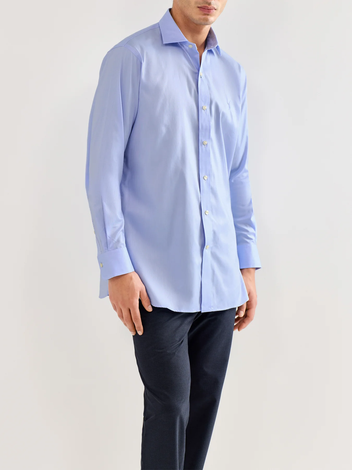 Custom Fit Textured Tonal Oxford Shirt White - Image 4