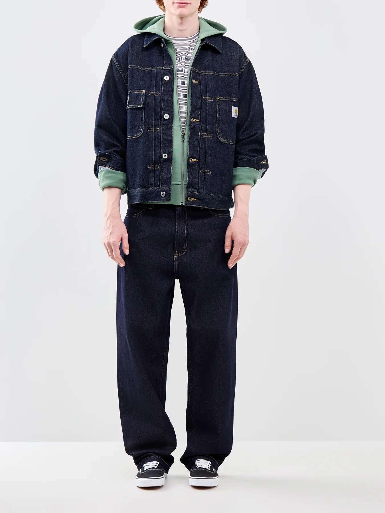 Double Knit Zip Through Hoodie Green - Image 2