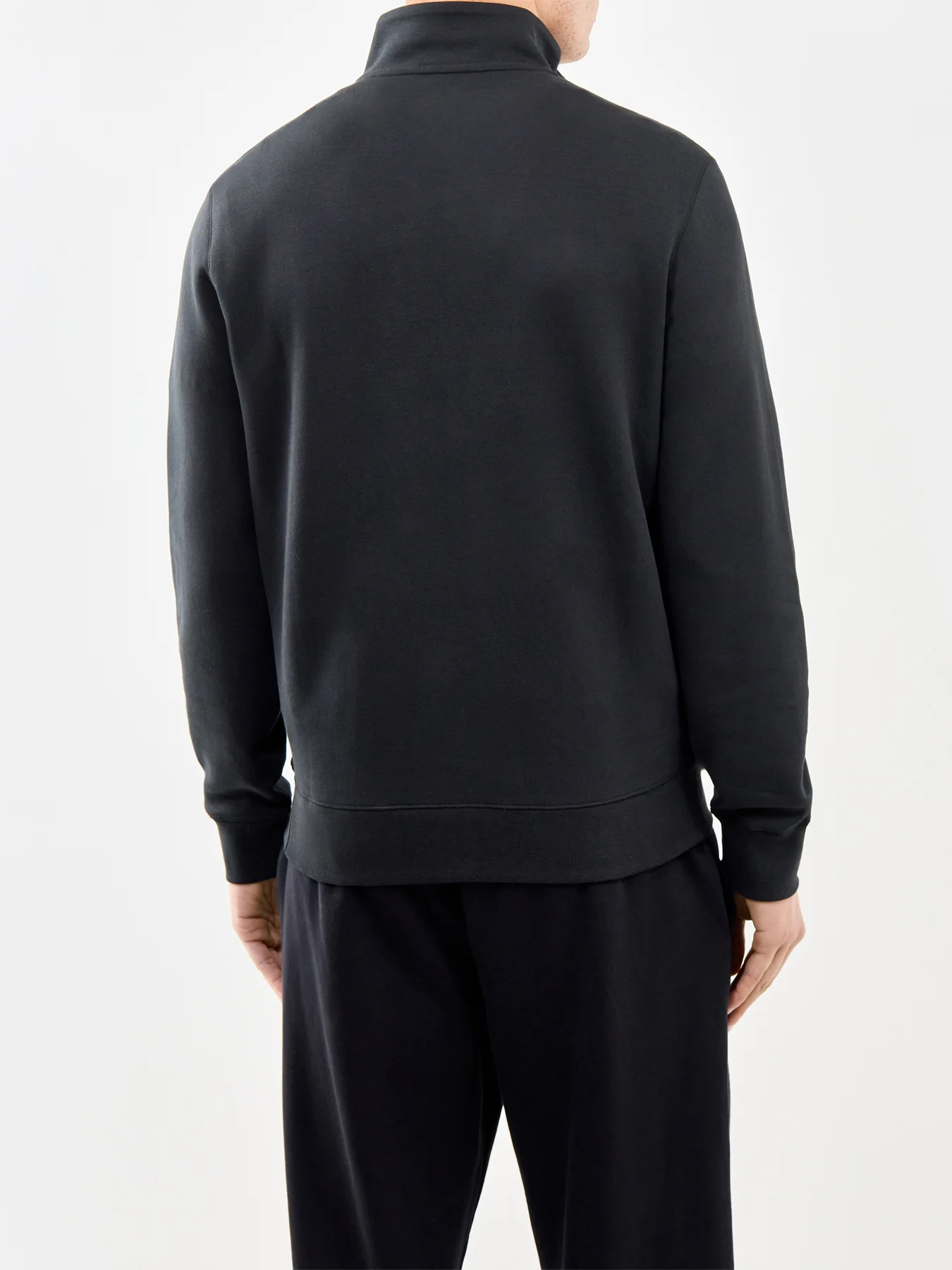 Double Knit Quarter Zip Sweatshirt Black - Image 5