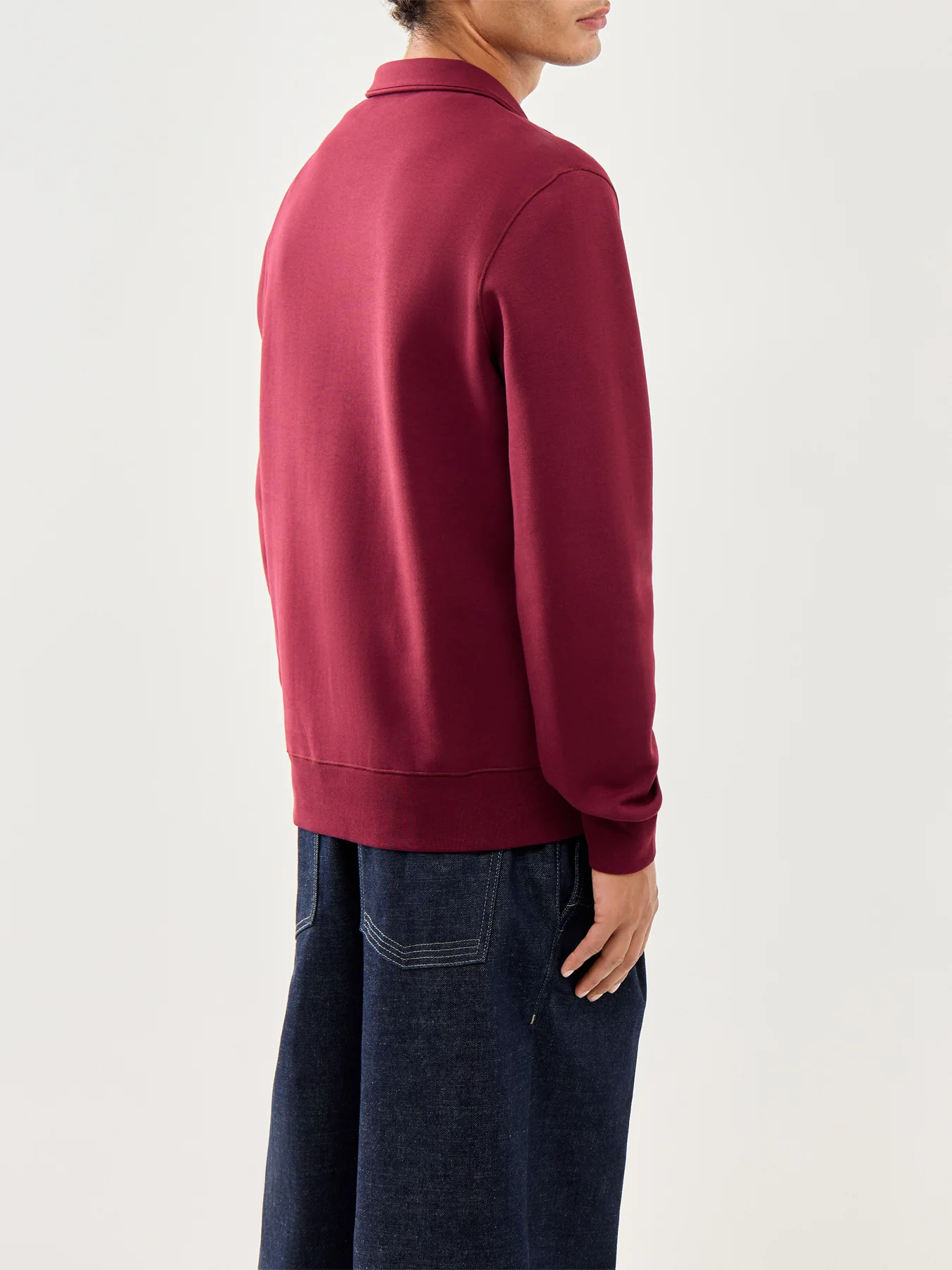 Double Knit 1/4 Zip Sweatshirt Wine - Image 5