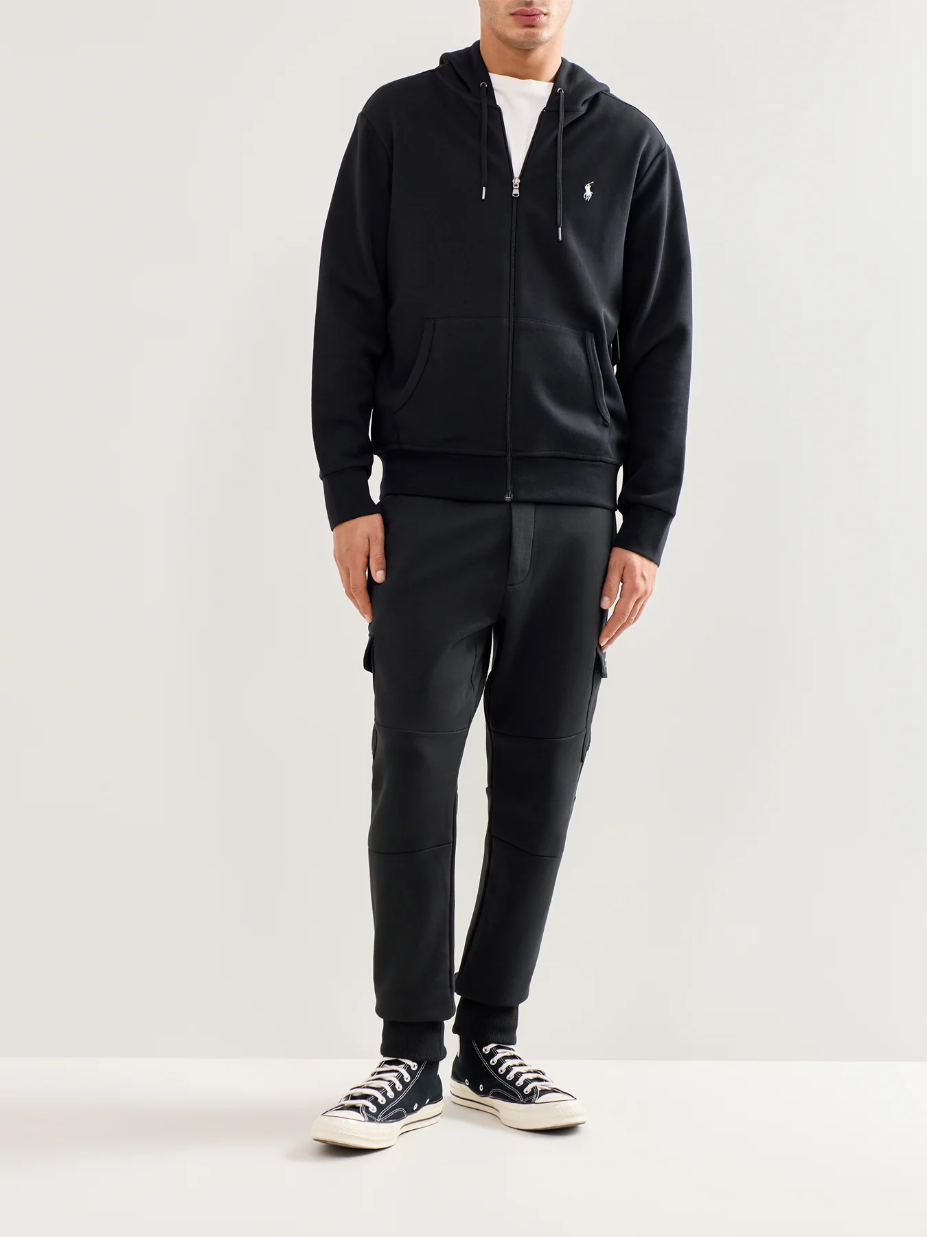 Double Knit Cargo Joggers Grey Black - Image 2