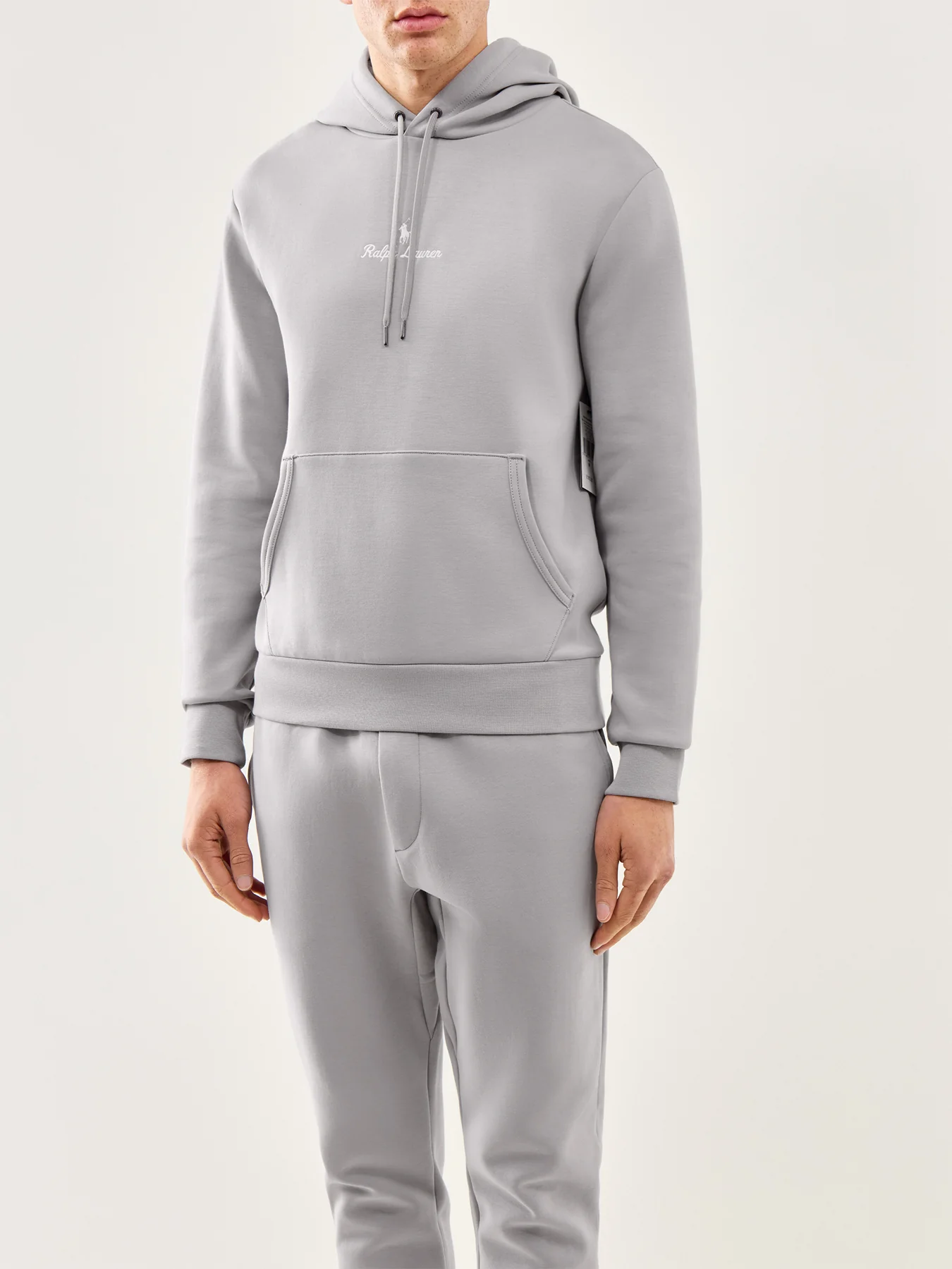 Double Knit Central Rope Logo Hoodie Grey - Image 4