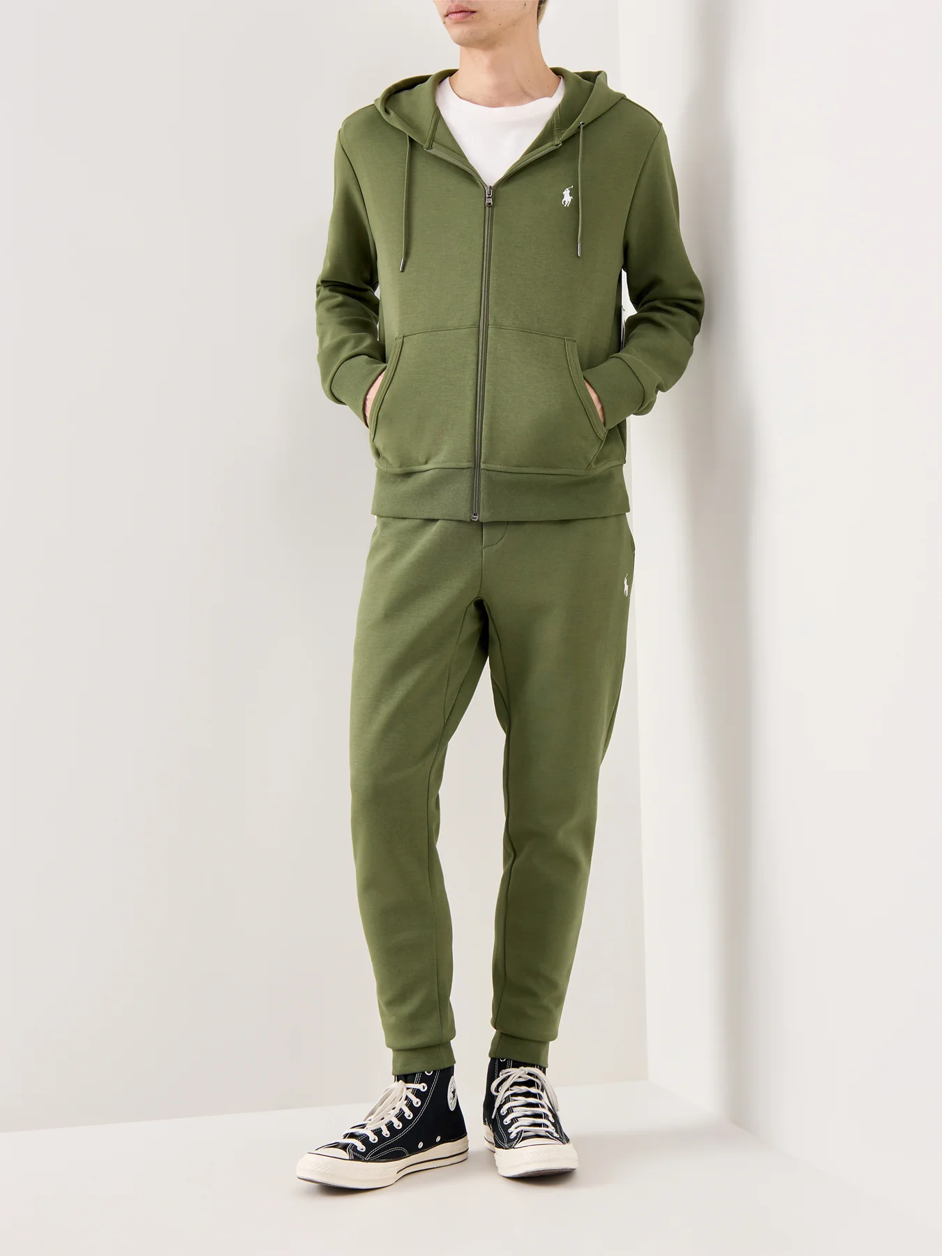 Double Knit Hoodie Olive - Image 2