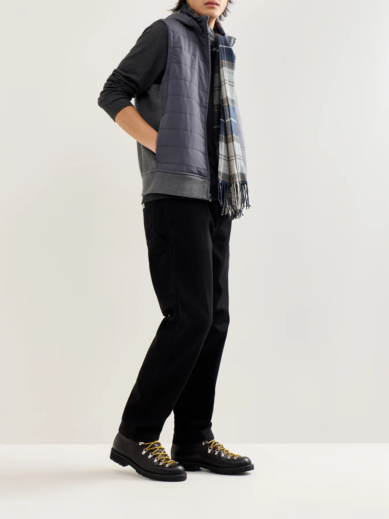 Double Knit Hybrid Gilet Grey - Image 2