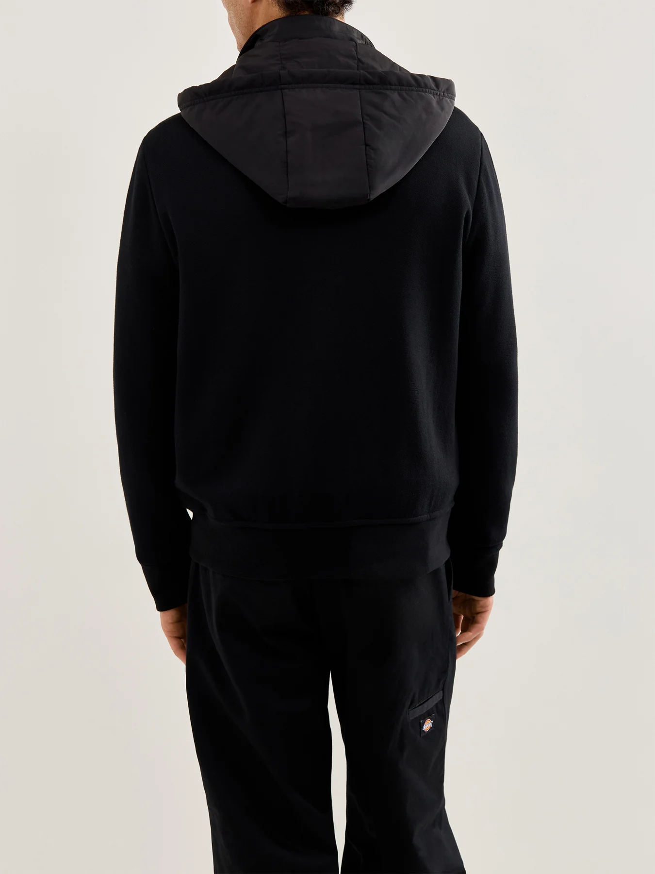 Double Knit Zip Hoodie Black - Image 5