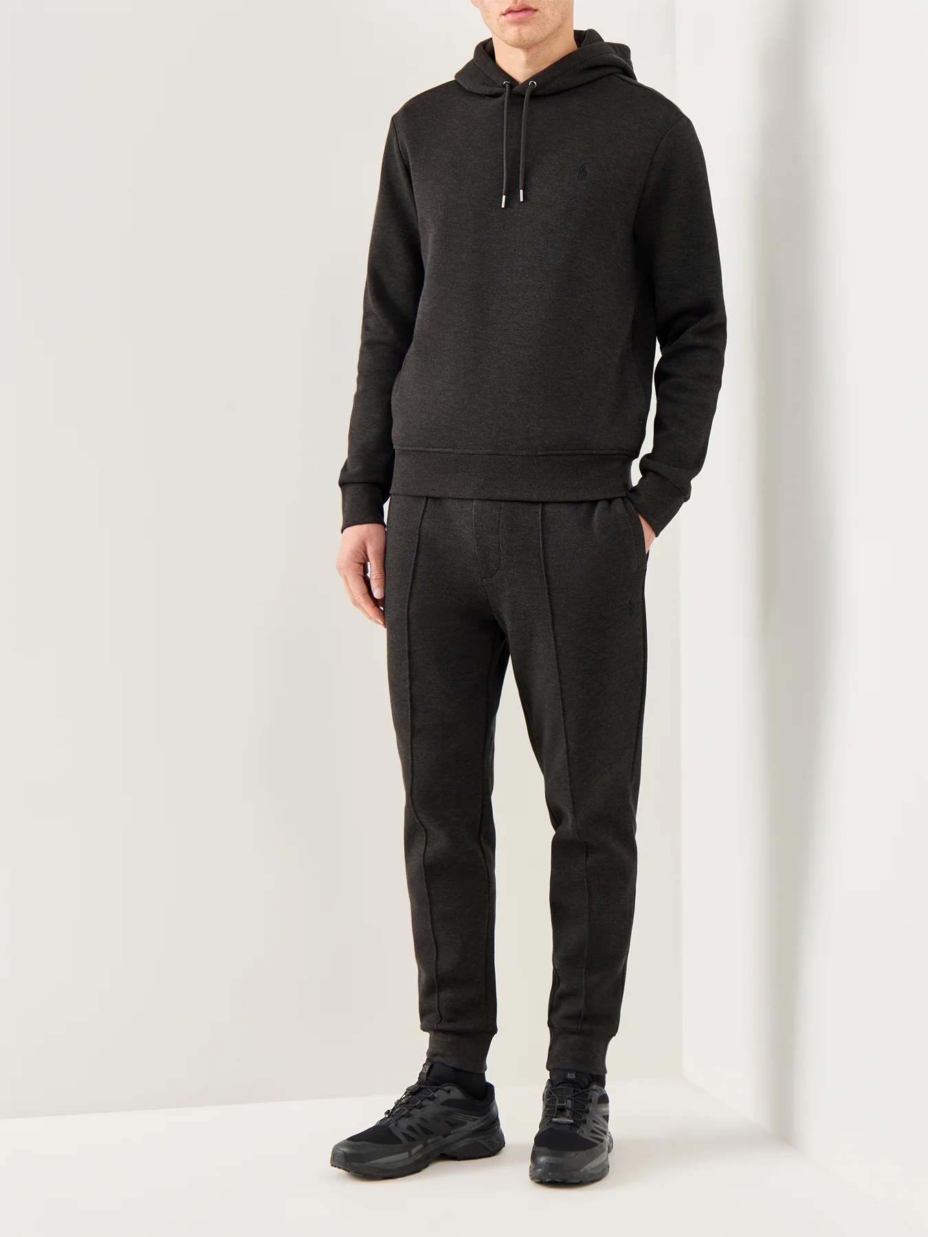 Double Knit Pleat Joggers Grey - Image 2