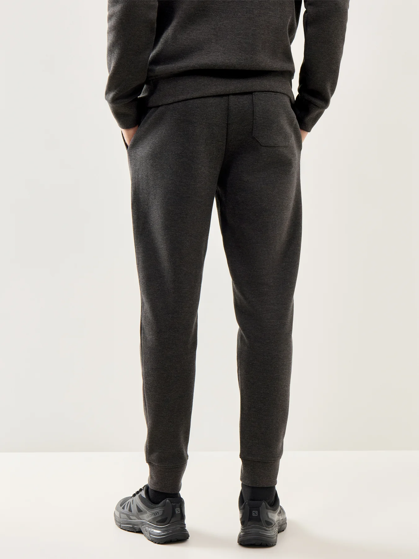 Double Knit Pleat Joggers Grey - Image 5