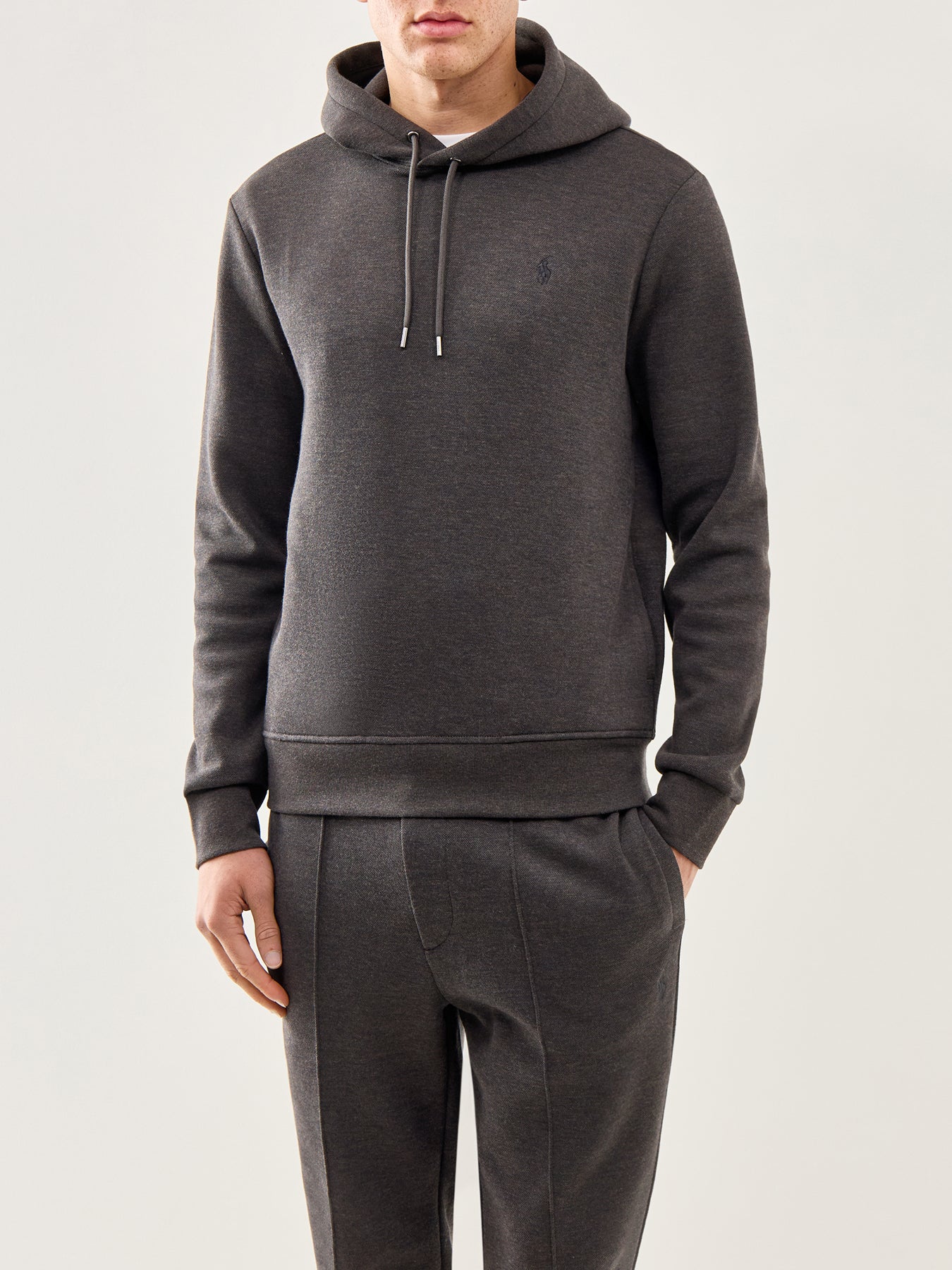 Double Knit Pullover Hoodie Grey - Image 4