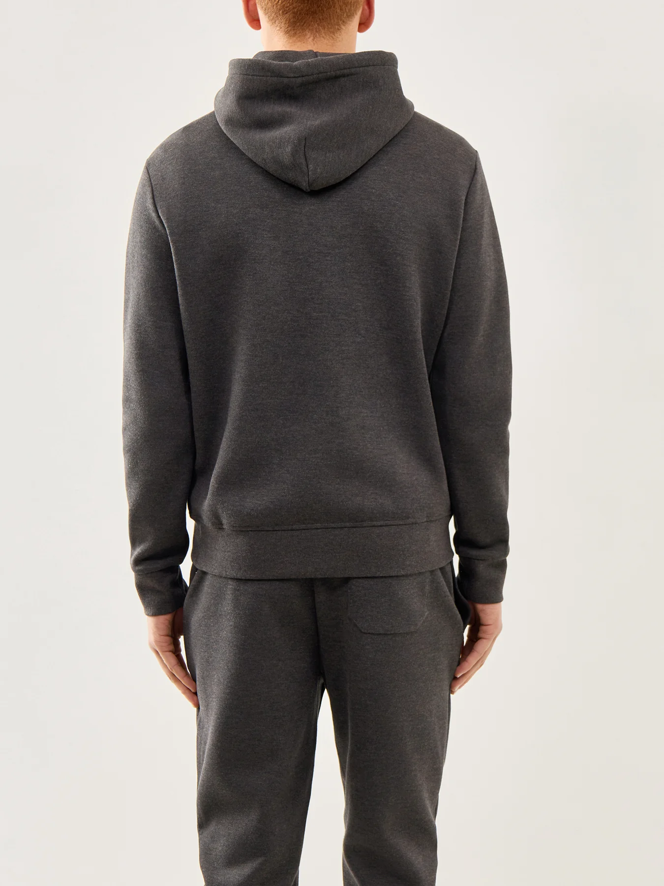 Double Knit Pullover Hoodie Grey - Image 5