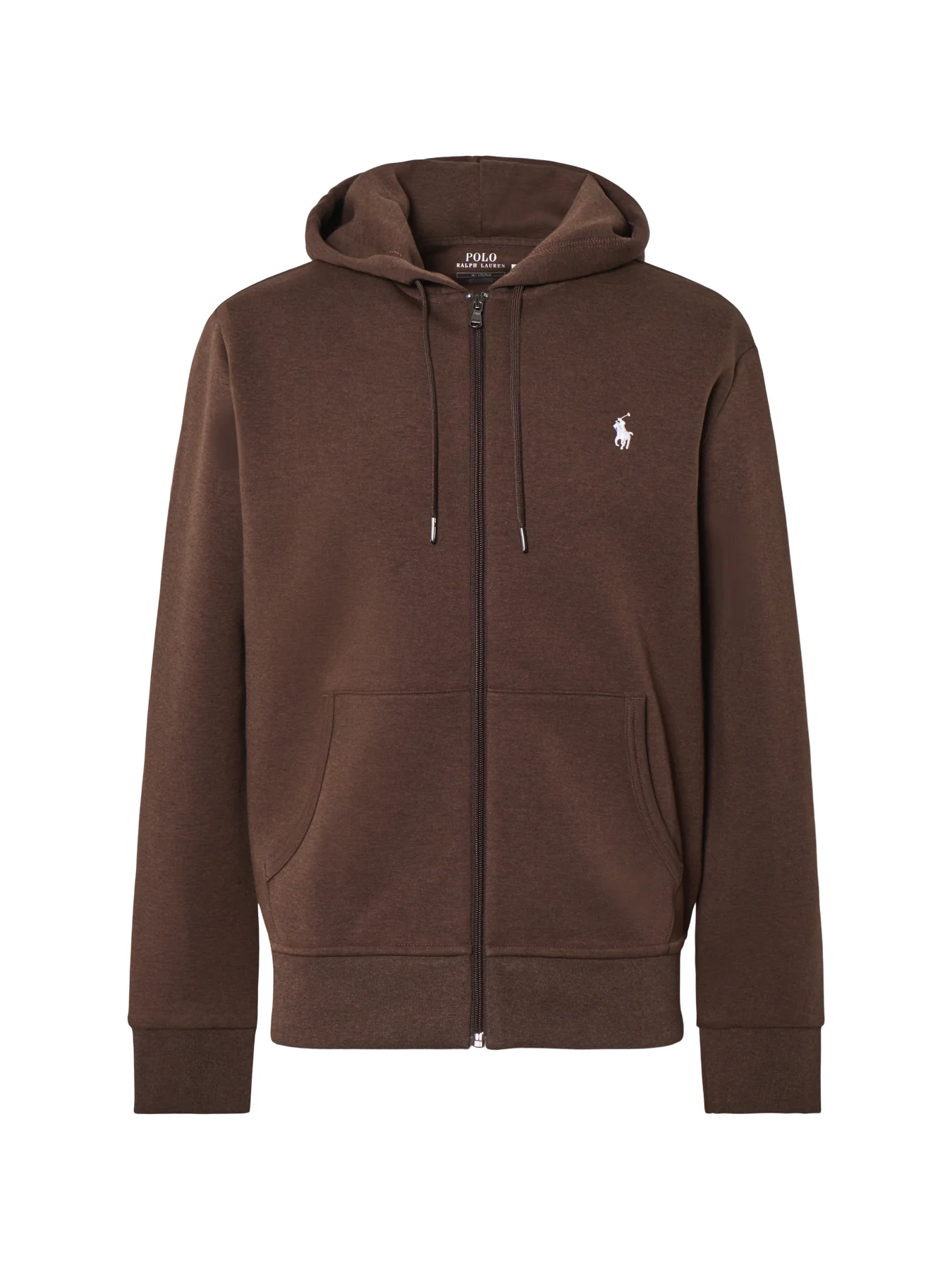 Double Knit Zip Up Hoodie Brown
