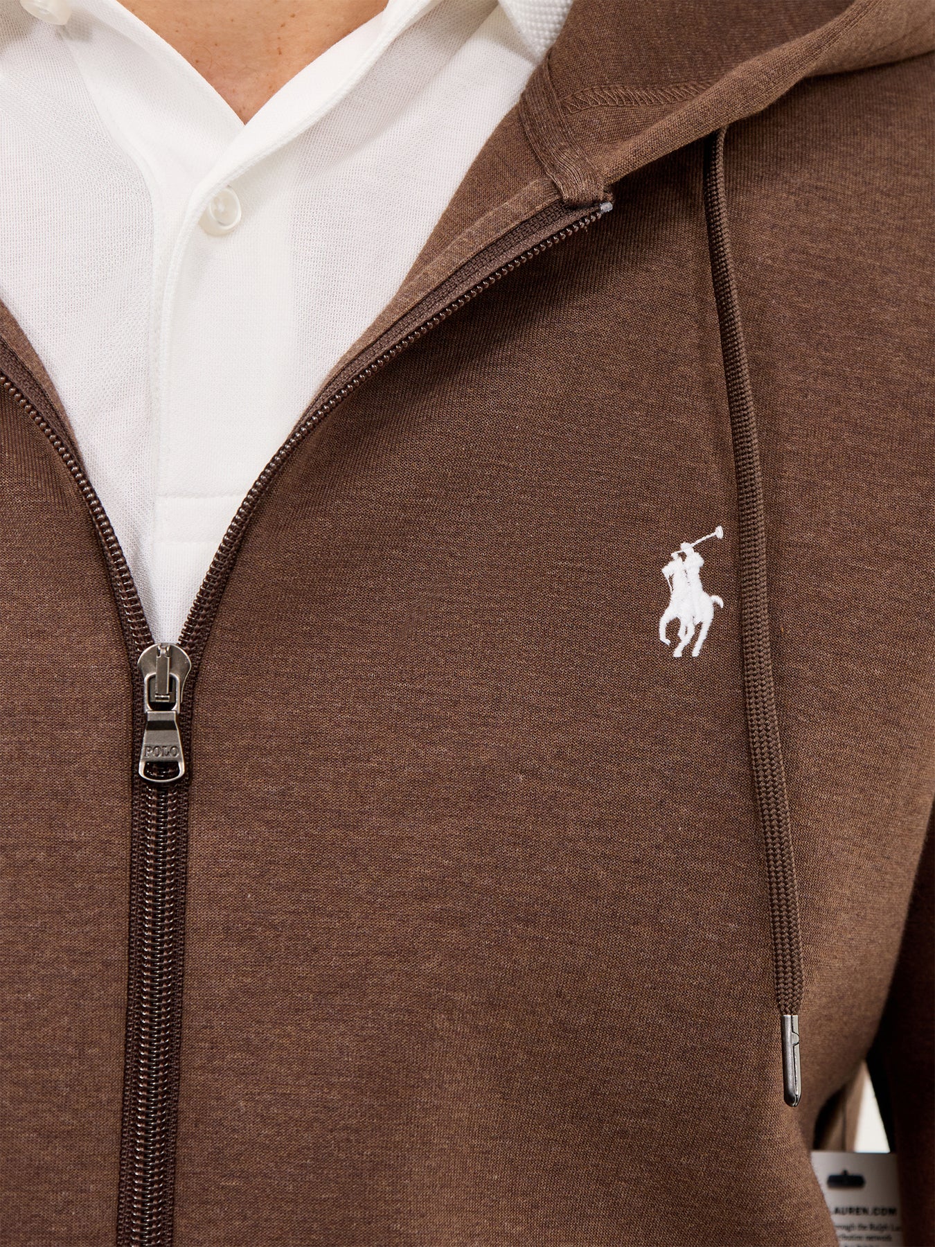 Double Knit Zip Up Hoodie Brown - Image 3