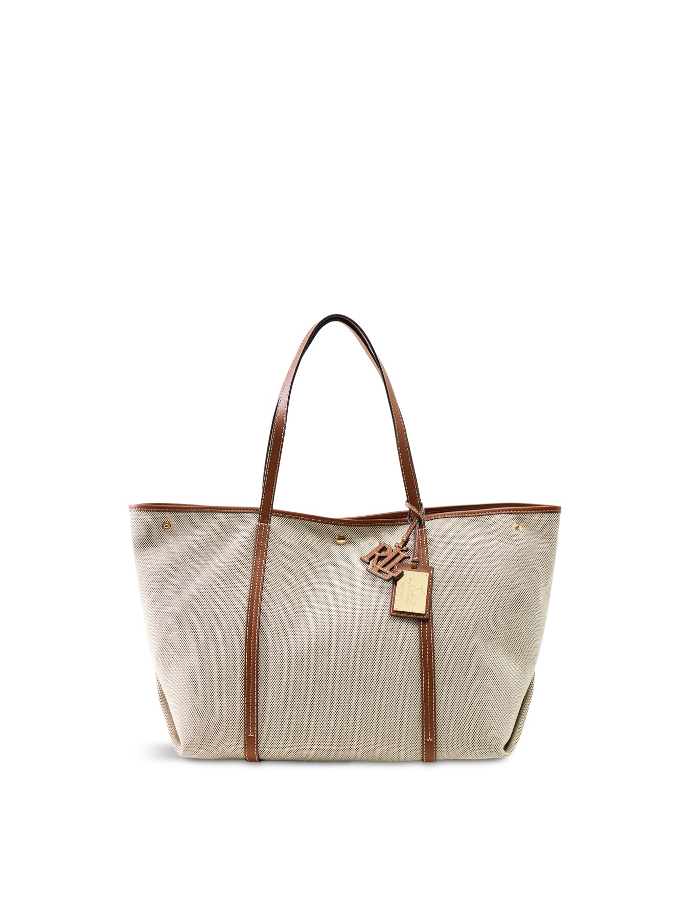 Emerie Extra Large Leather Tote Bag Beige