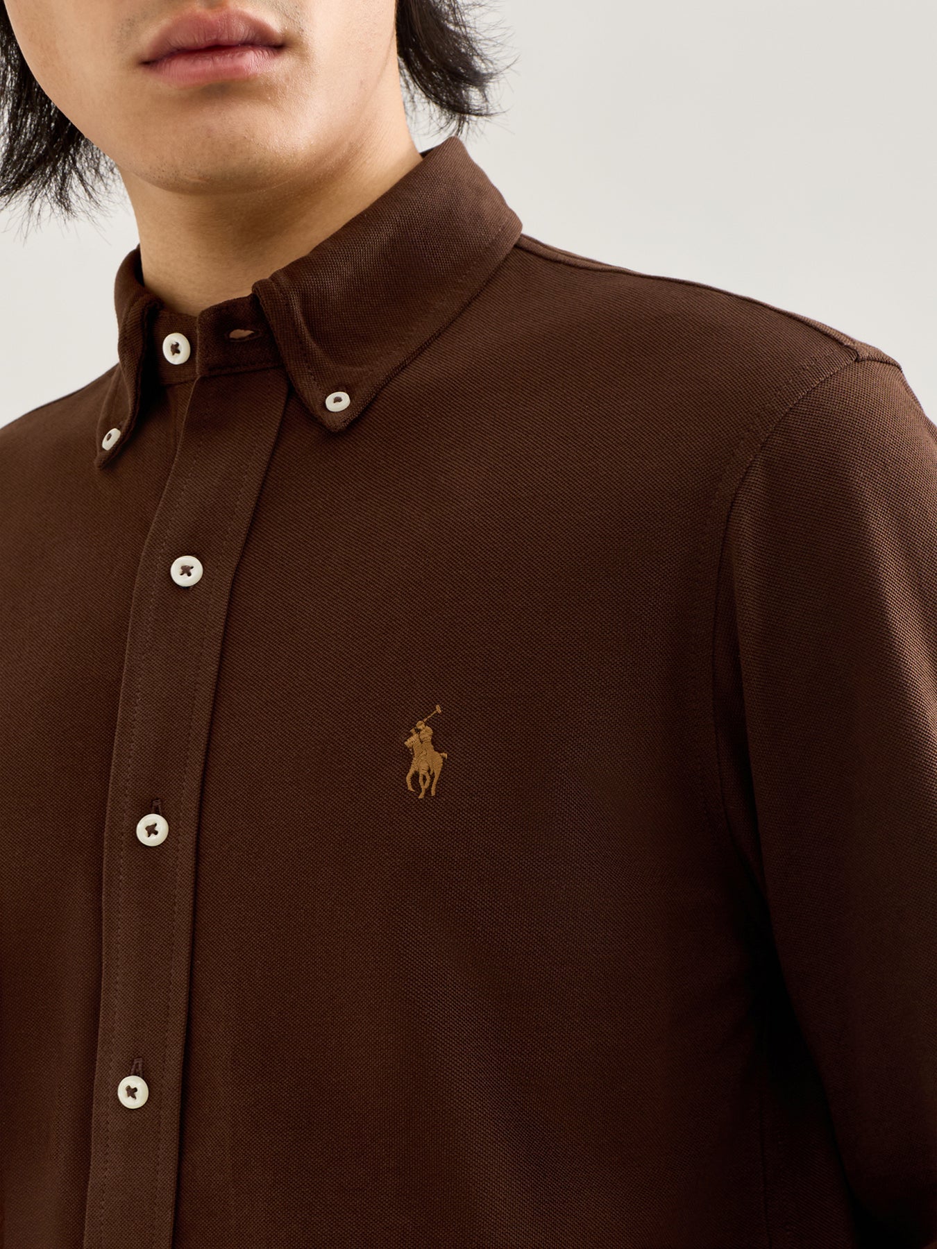 Featherweight Button-Down Collar Shirt Brown - Image 3
