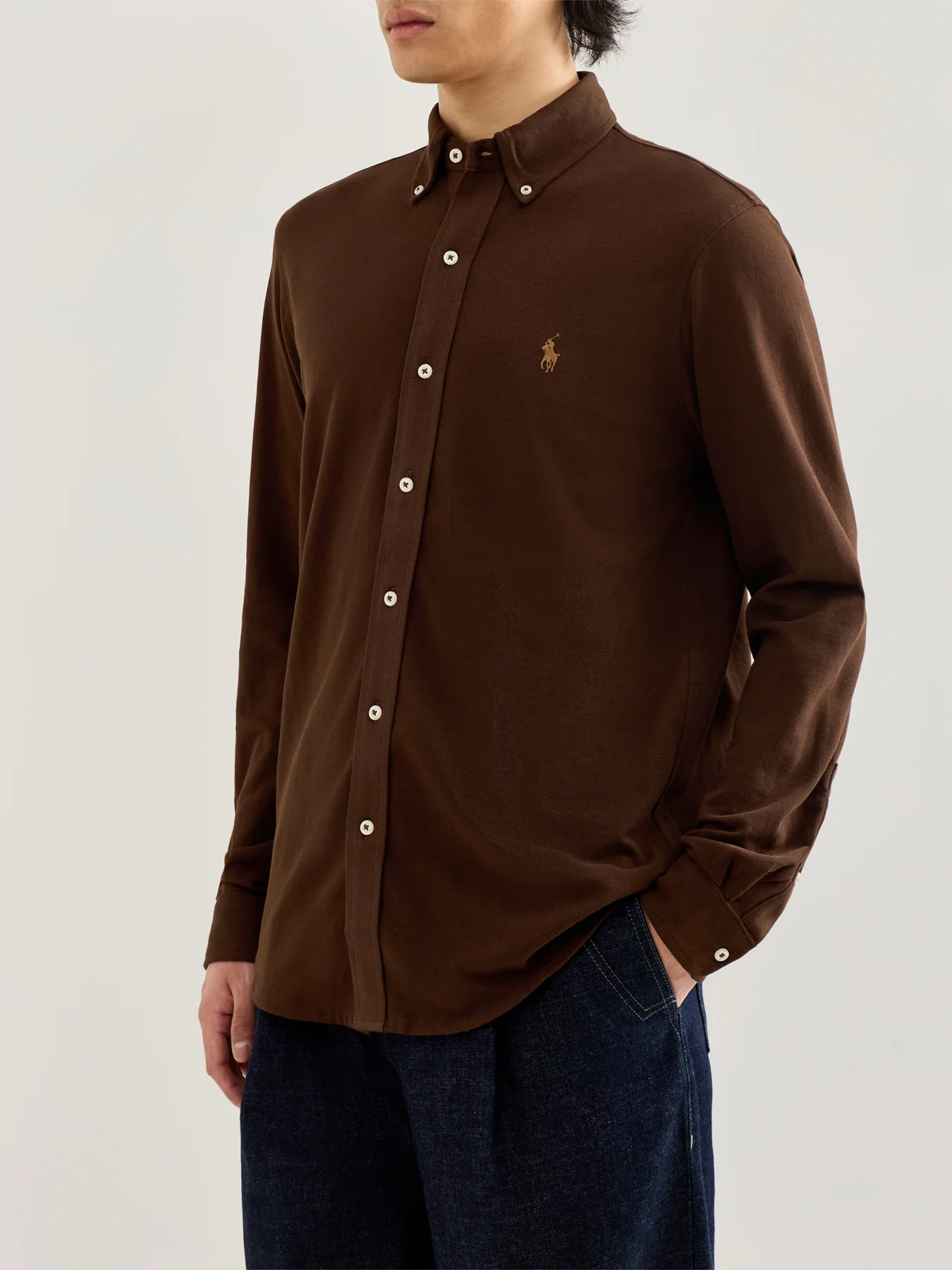 Featherweight Button-Down Collar Shirt Brown - Image 4