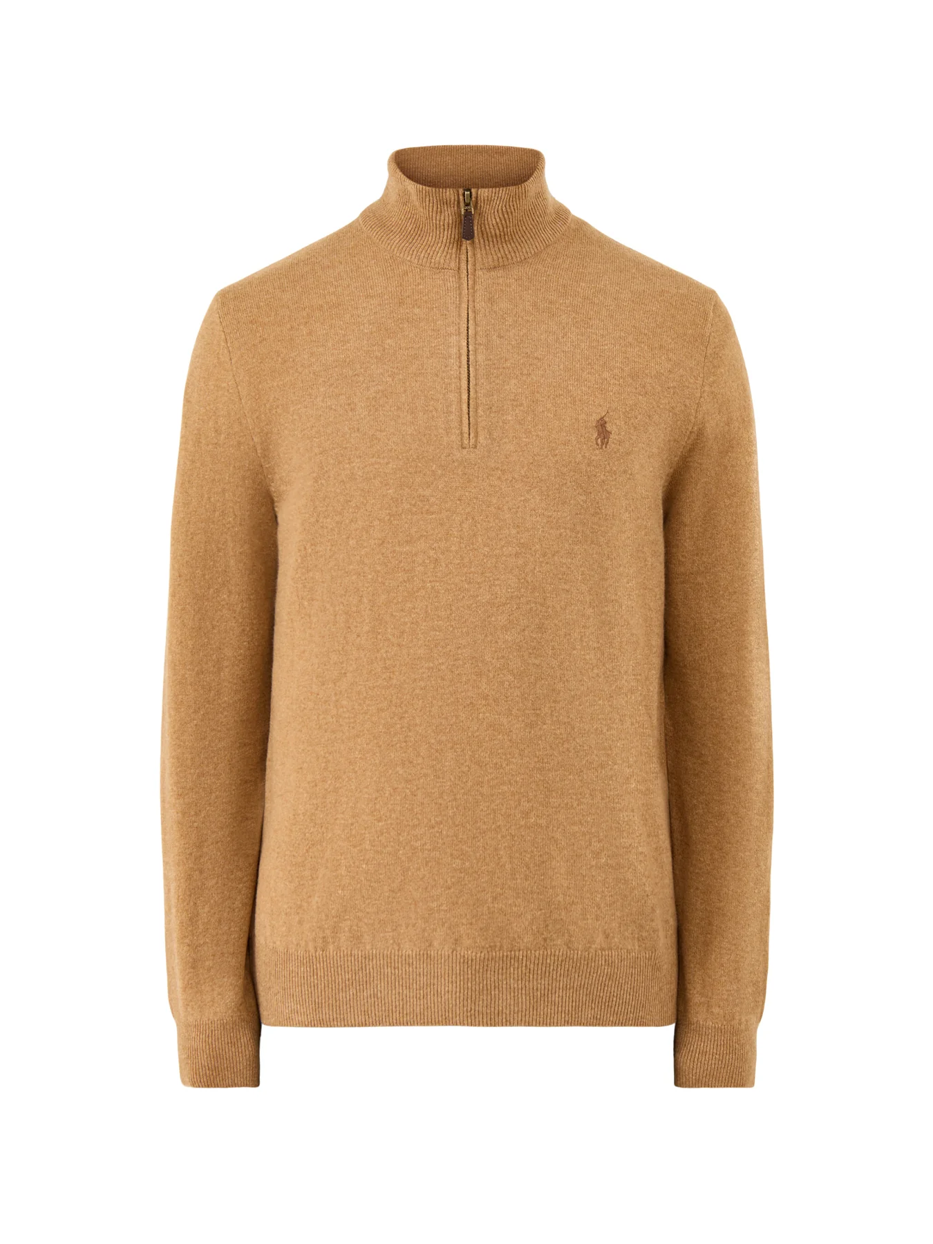 Half-Zip Merino Jumper Latte Brown