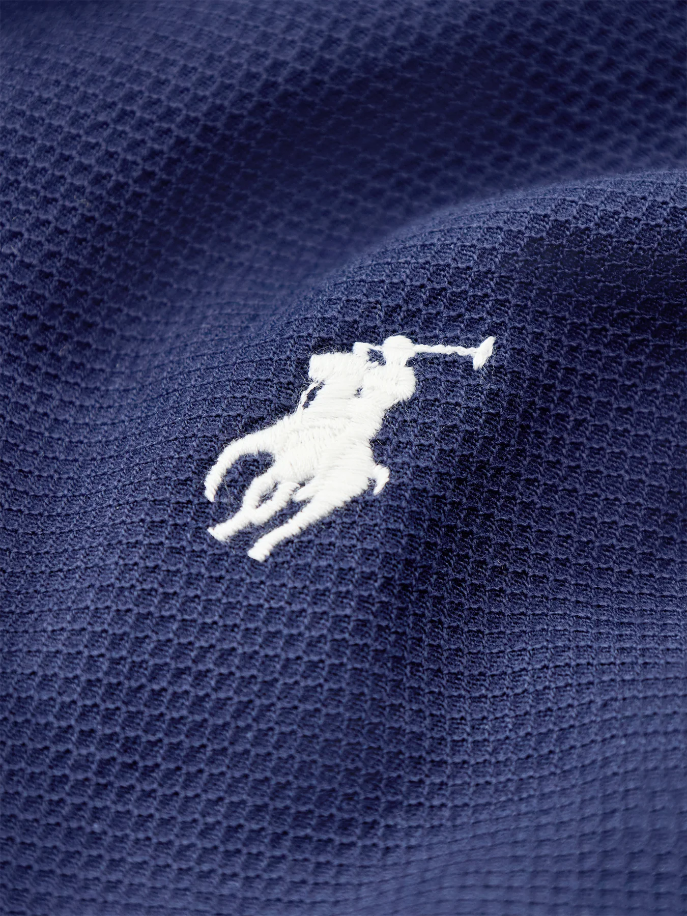 Honeycomb Polo Shirt Navy - Image 3