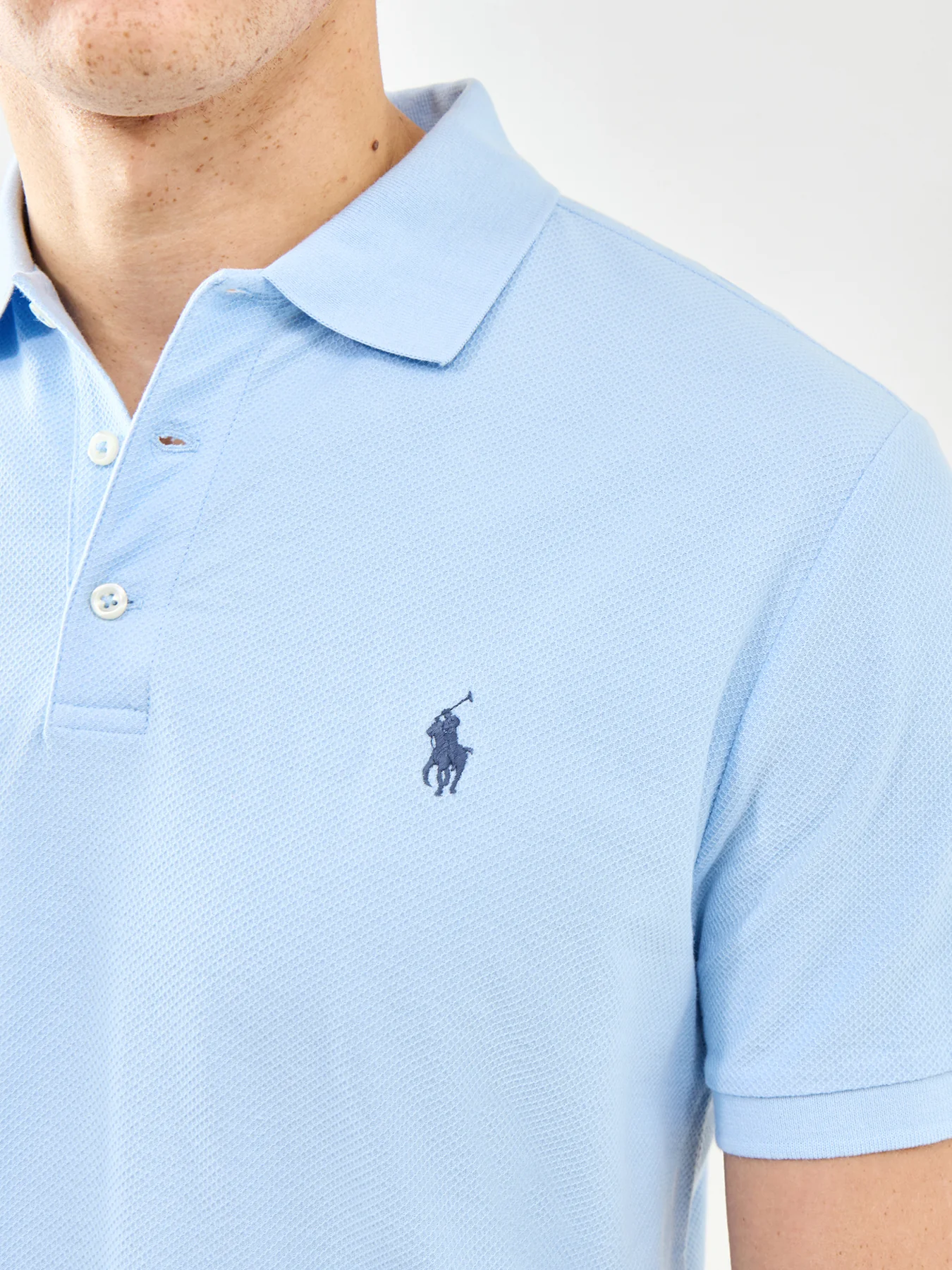Honeycomb Polo Shirt Blue - Image 3