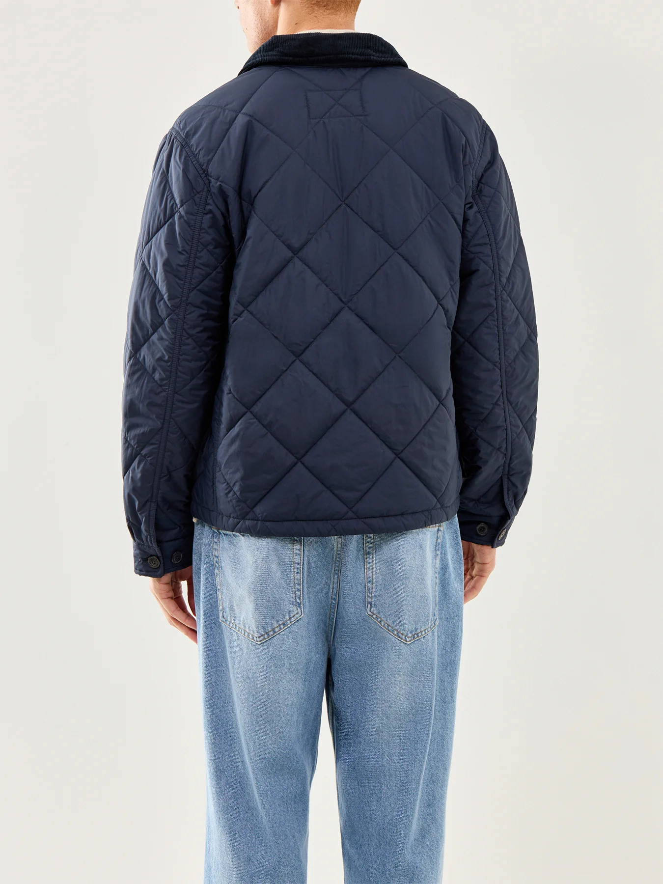 Insulated Quilted Jacket Navy - Image 4