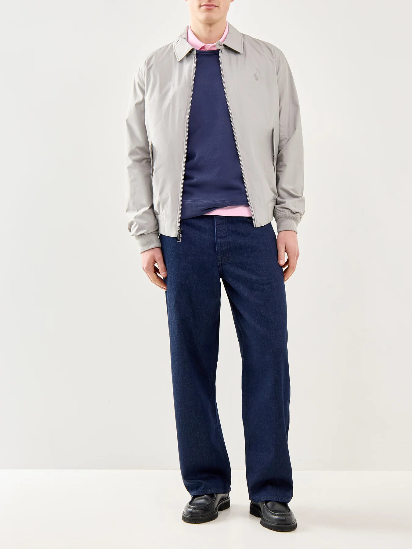 Terry Crew Neck Sweatshirt Navy - Image 2