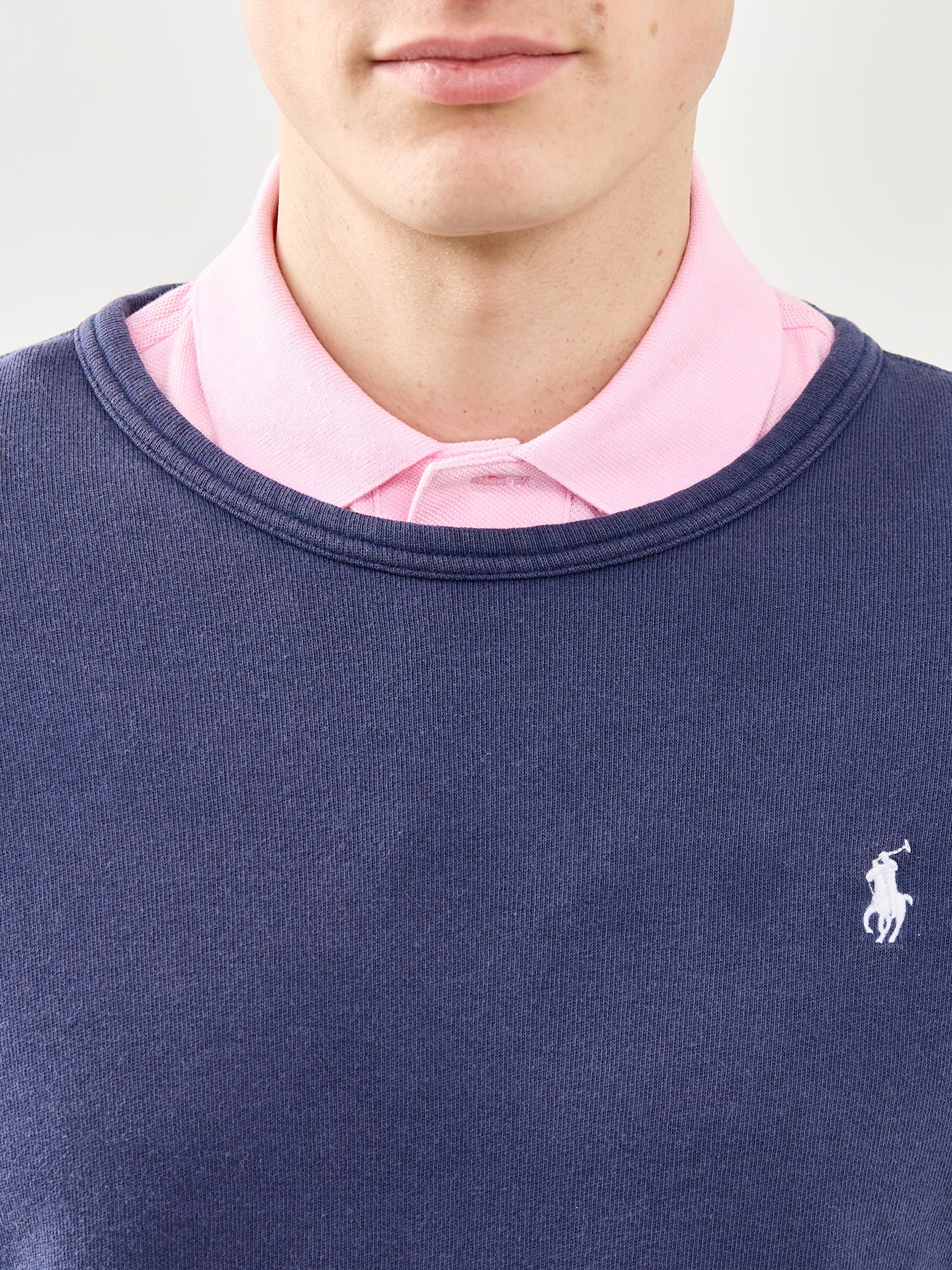 Terry Crew Neck Sweatshirt Navy - Image 3