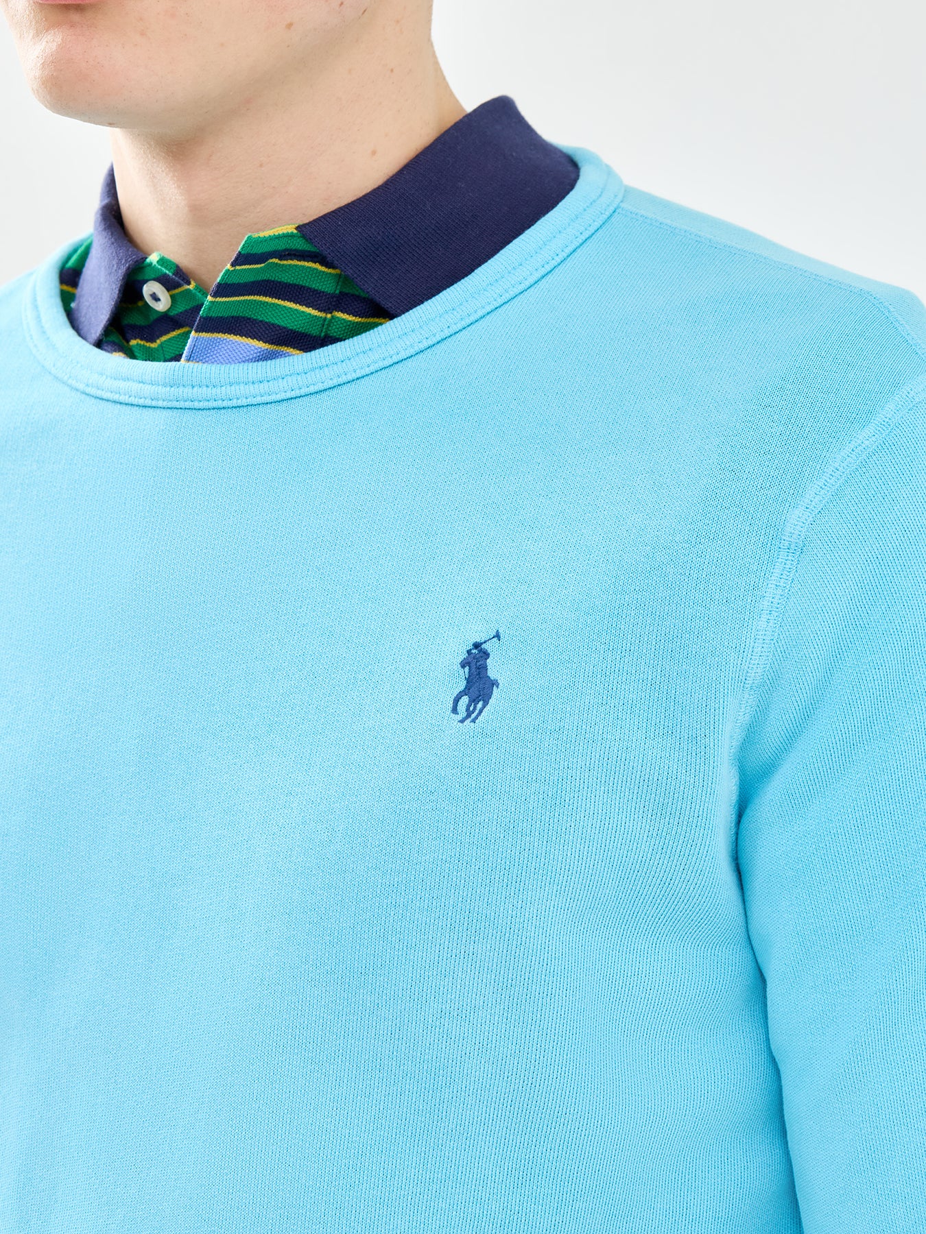 Terry Crew Neck Sweatshirt Blue - Image 3
