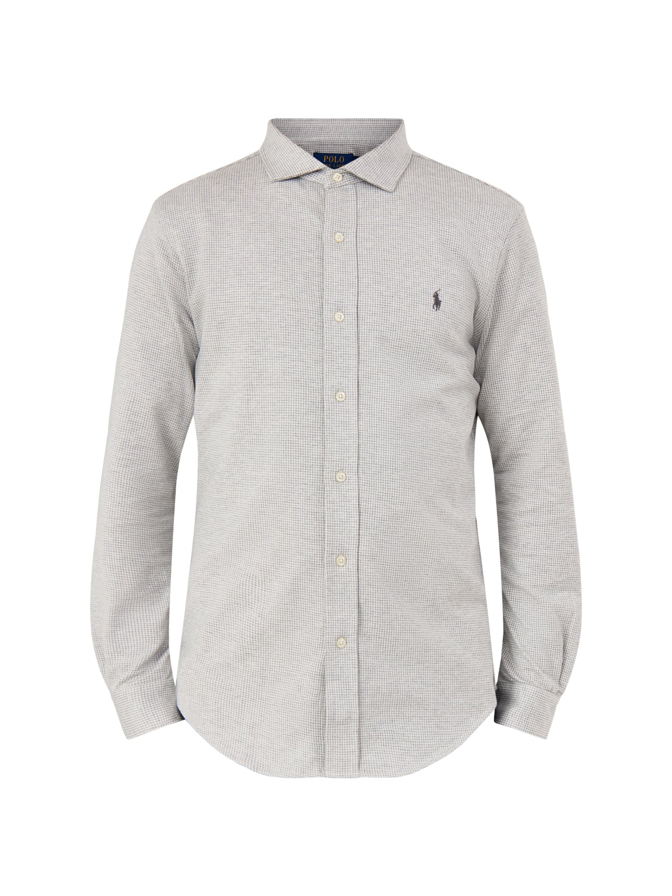 Jersey Spread Collar Check Shirt Grey