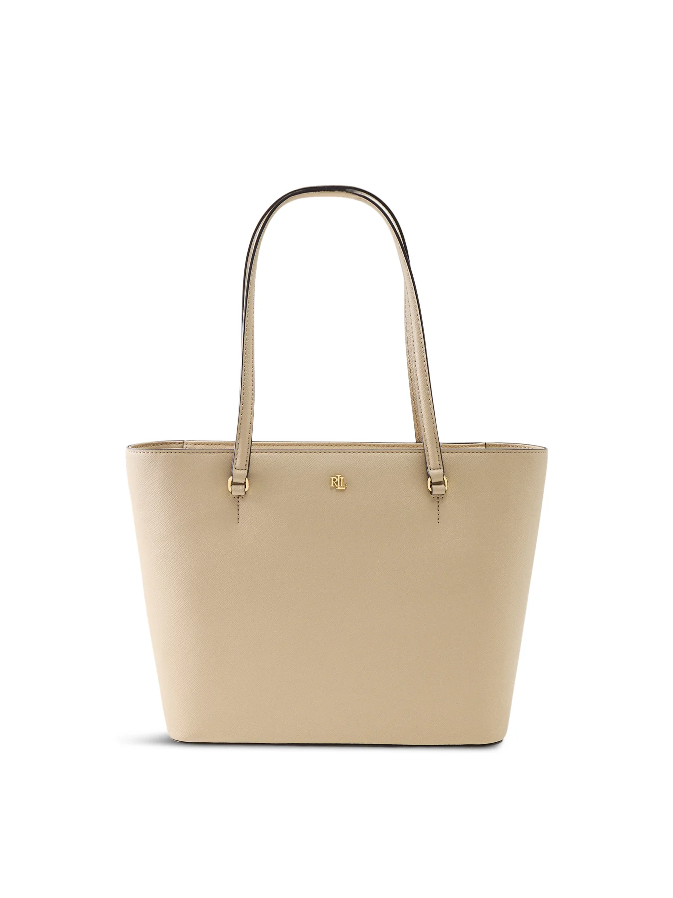 Karly Medium Leather Tote Bag Beige