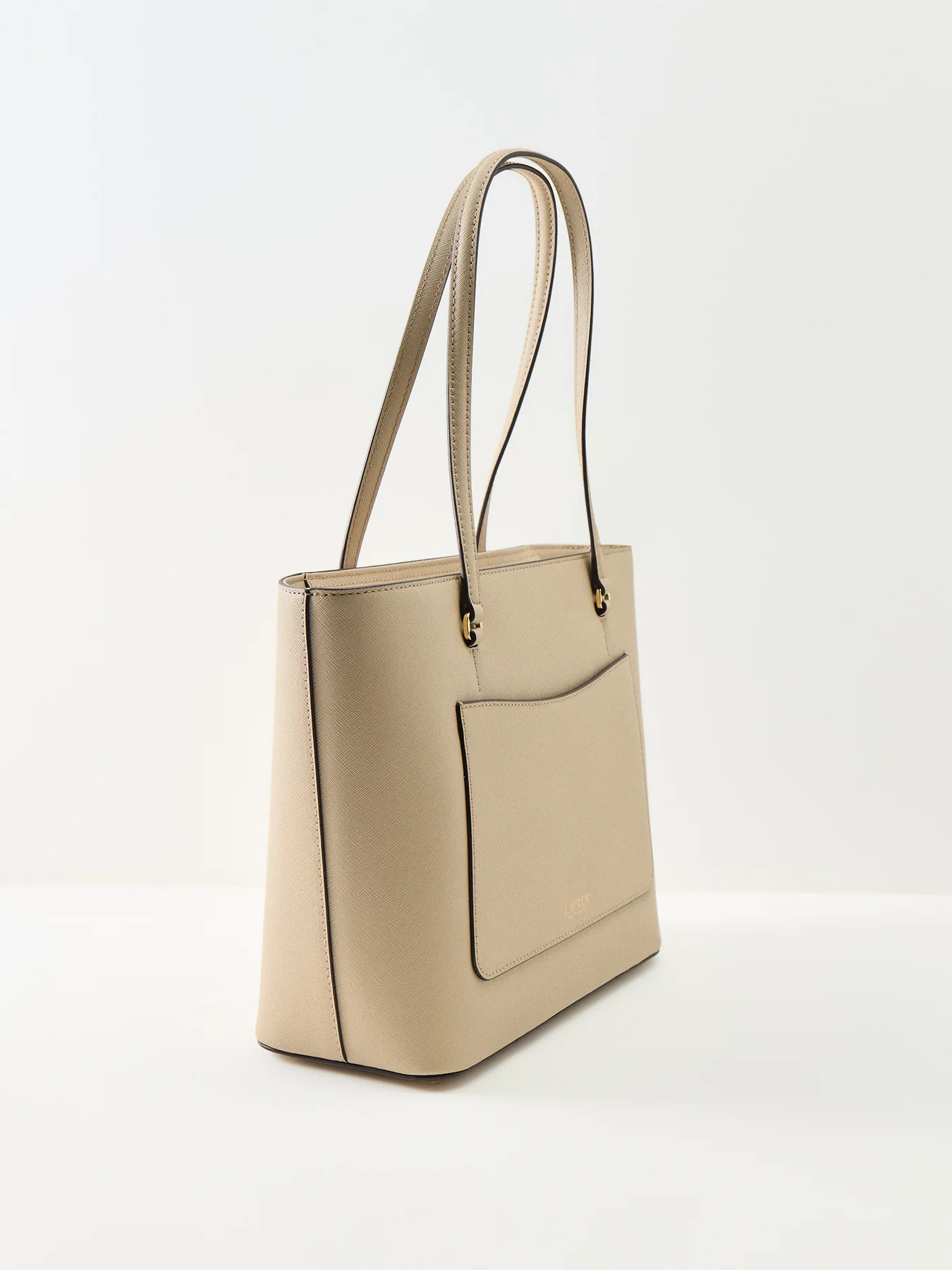 Karly Medium Leather Tote Bag Beige - Image 4