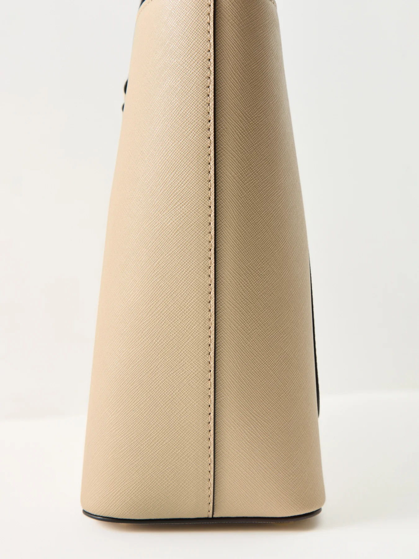 Karly Medium Leather Tote Bag Beige - Image 5